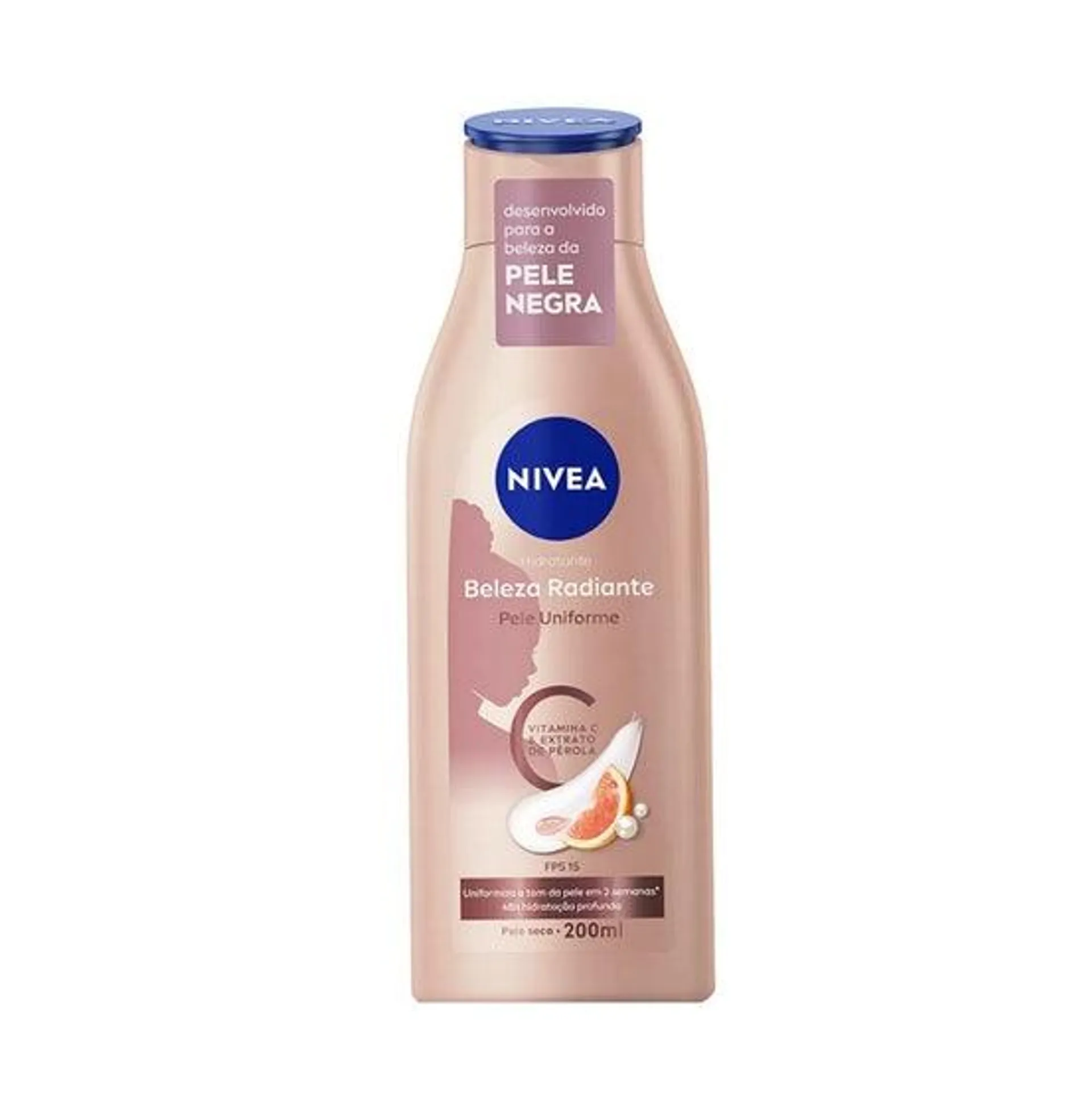 Loção Hidratante Corporal Nivea Beleza Radiante Pele Negra Uniforme 200ml