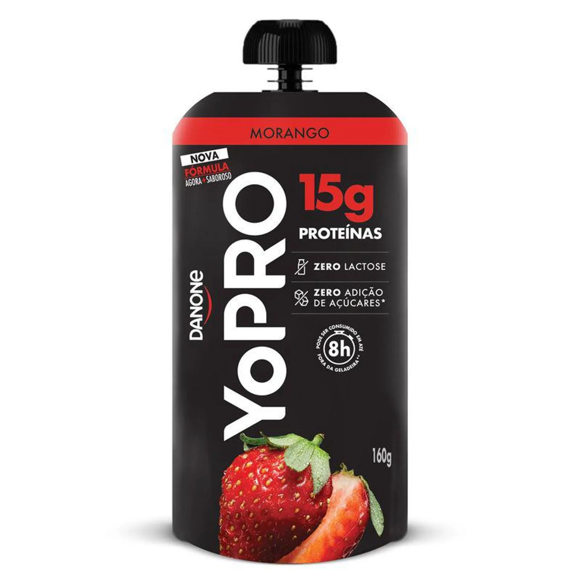 Iogurte Desnatado Yopro Morango Zero Lactose Squeeze 160g