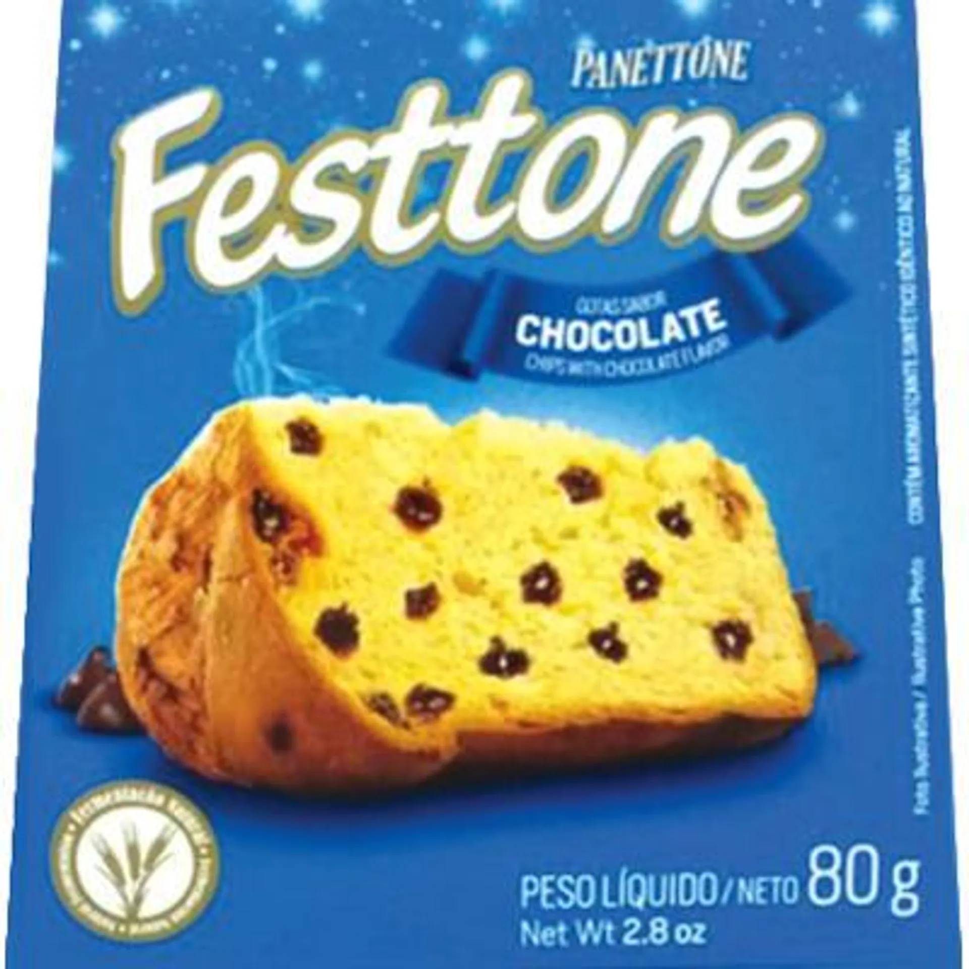 Mini Chocotone Gotas de Chocolate 80g - Festtone
