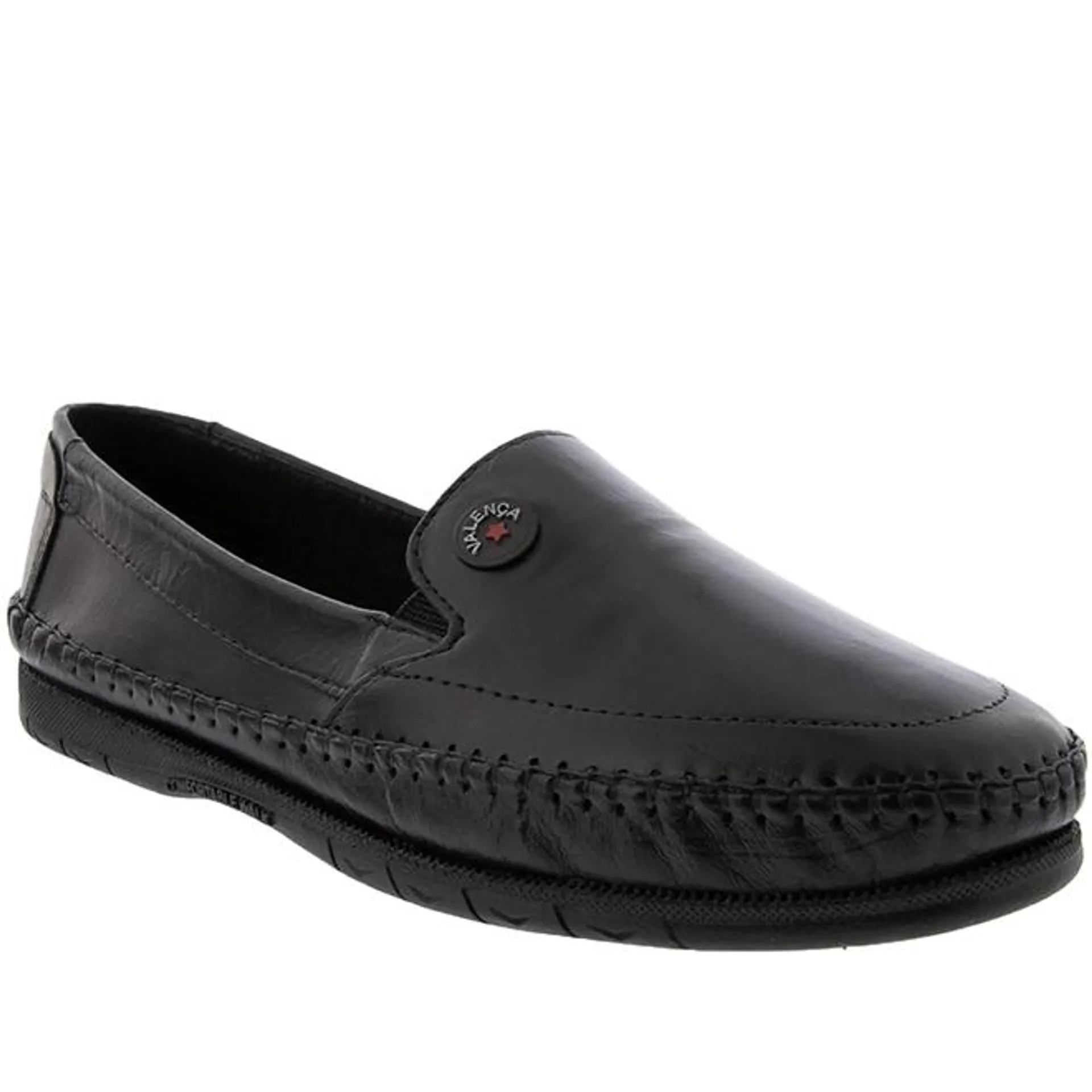 Mocassim Valença Pespontos Couro Preto