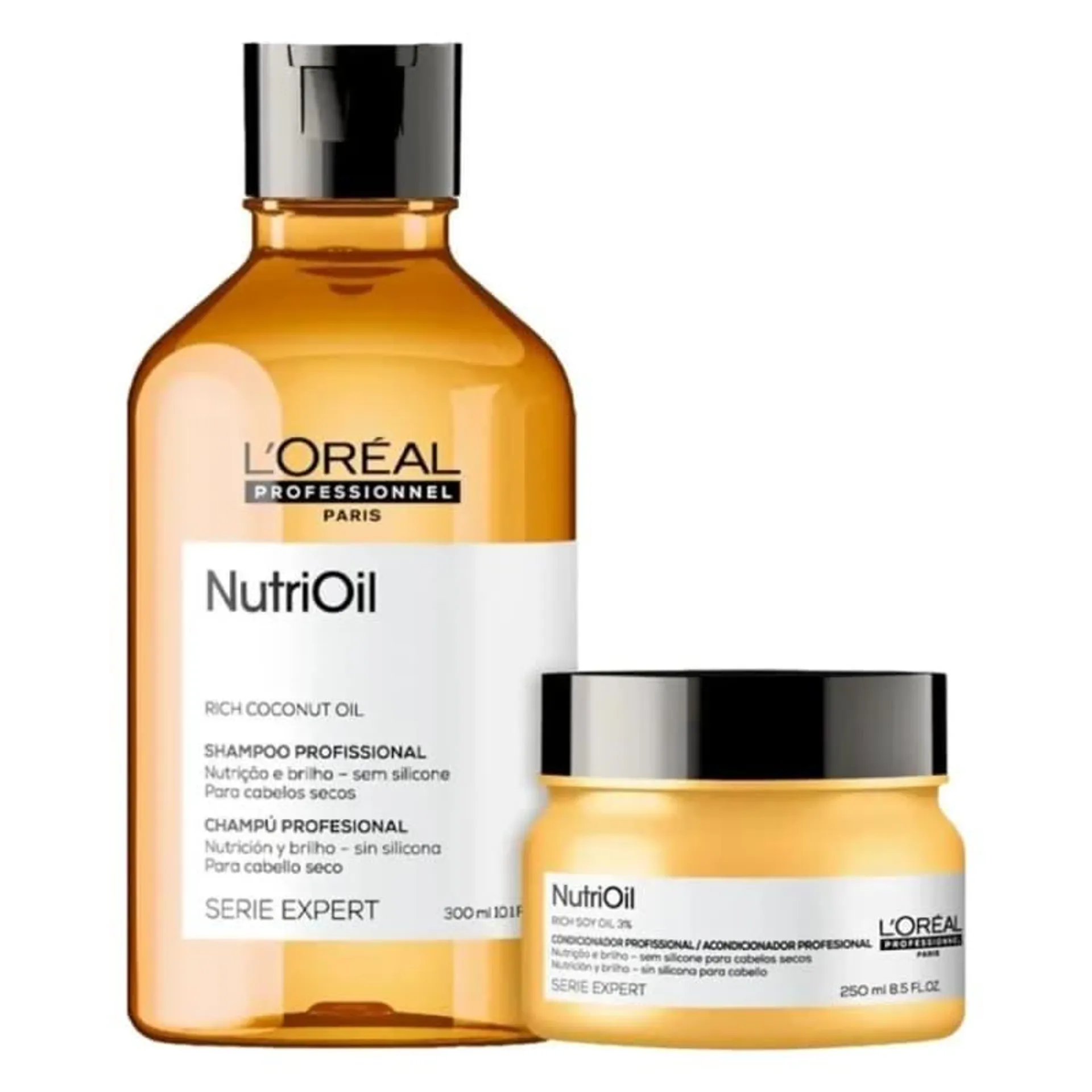 Kit L'Oréal Professionnel NutriOil Shampoo 300ml + Máscara 250g