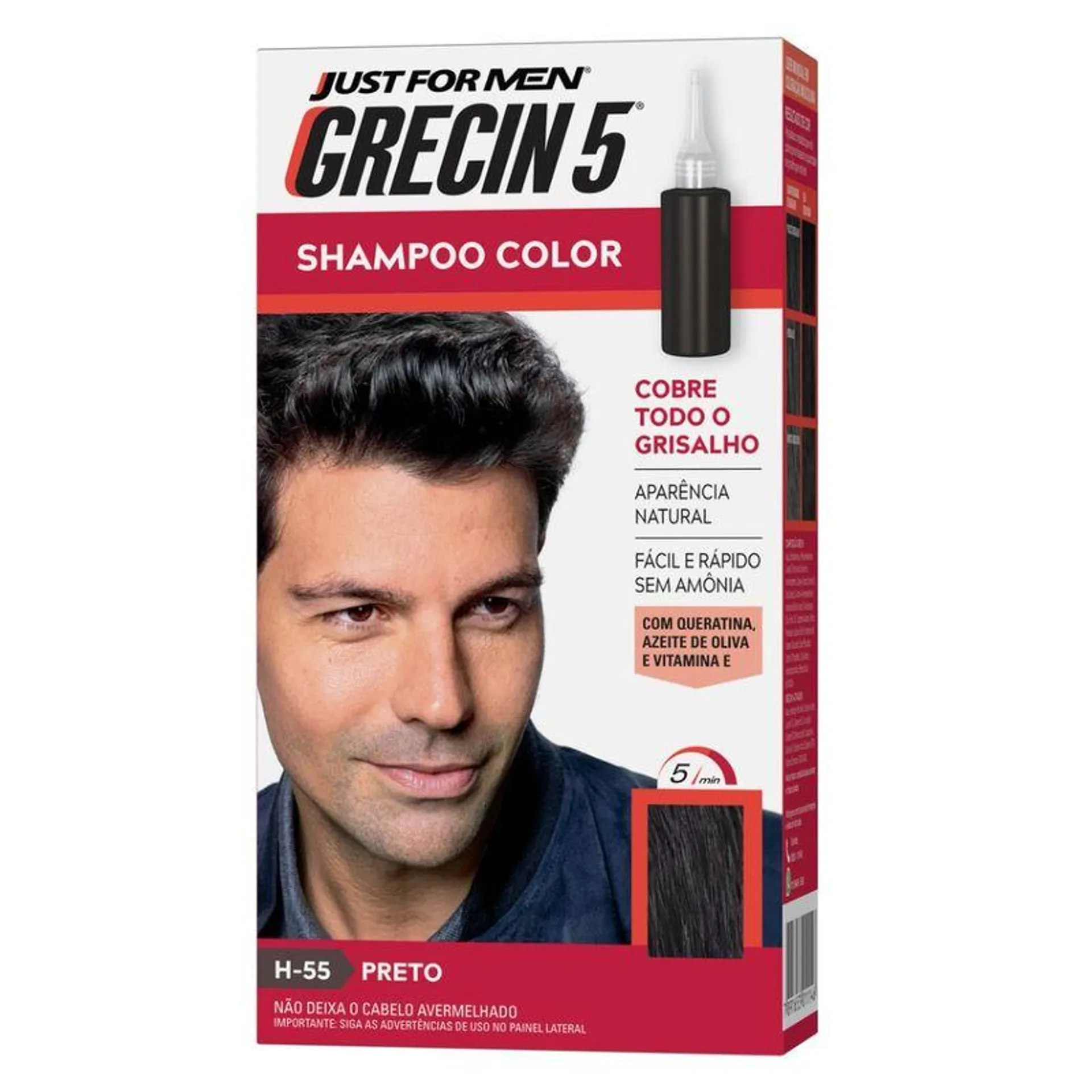 Shampoo Color Grecin 5 Preto 60ml