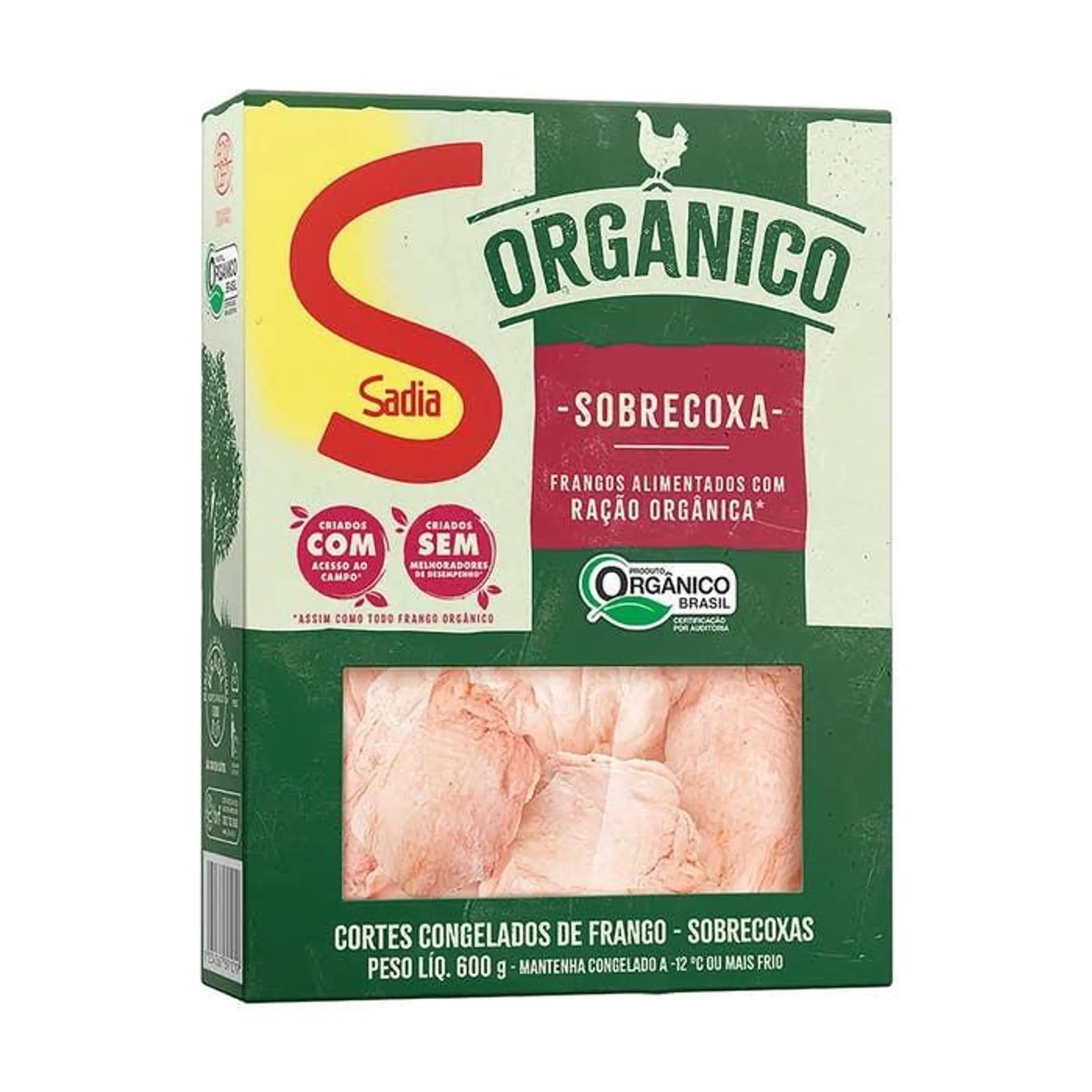 Sobrecoxa De Frango Orgânico Congelado Sadia 600g