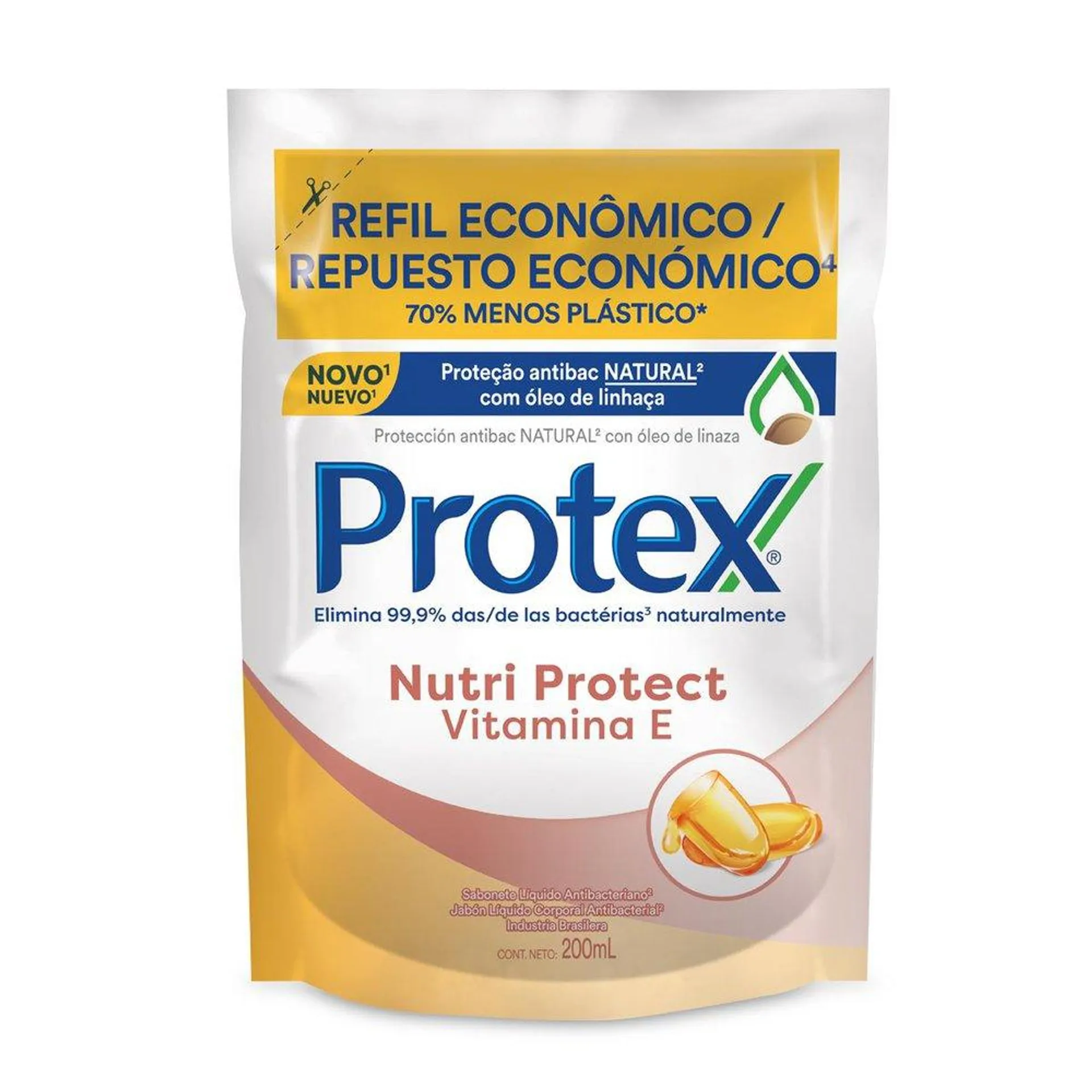 Sabonete Liq A.Bac Protex 200ml Ref Vitam E