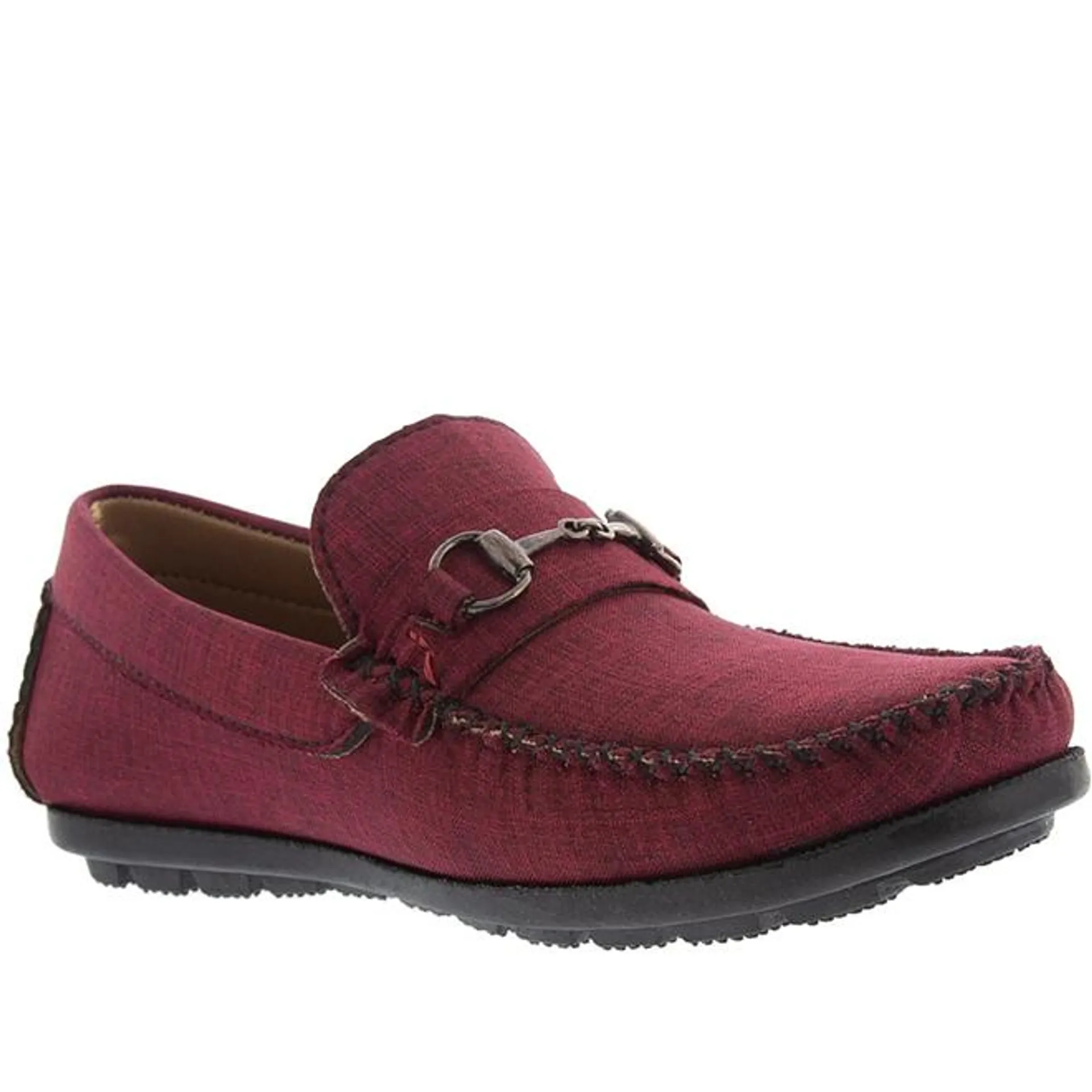 Mocassim Woche Detalhe Fivela Tecido Vinho