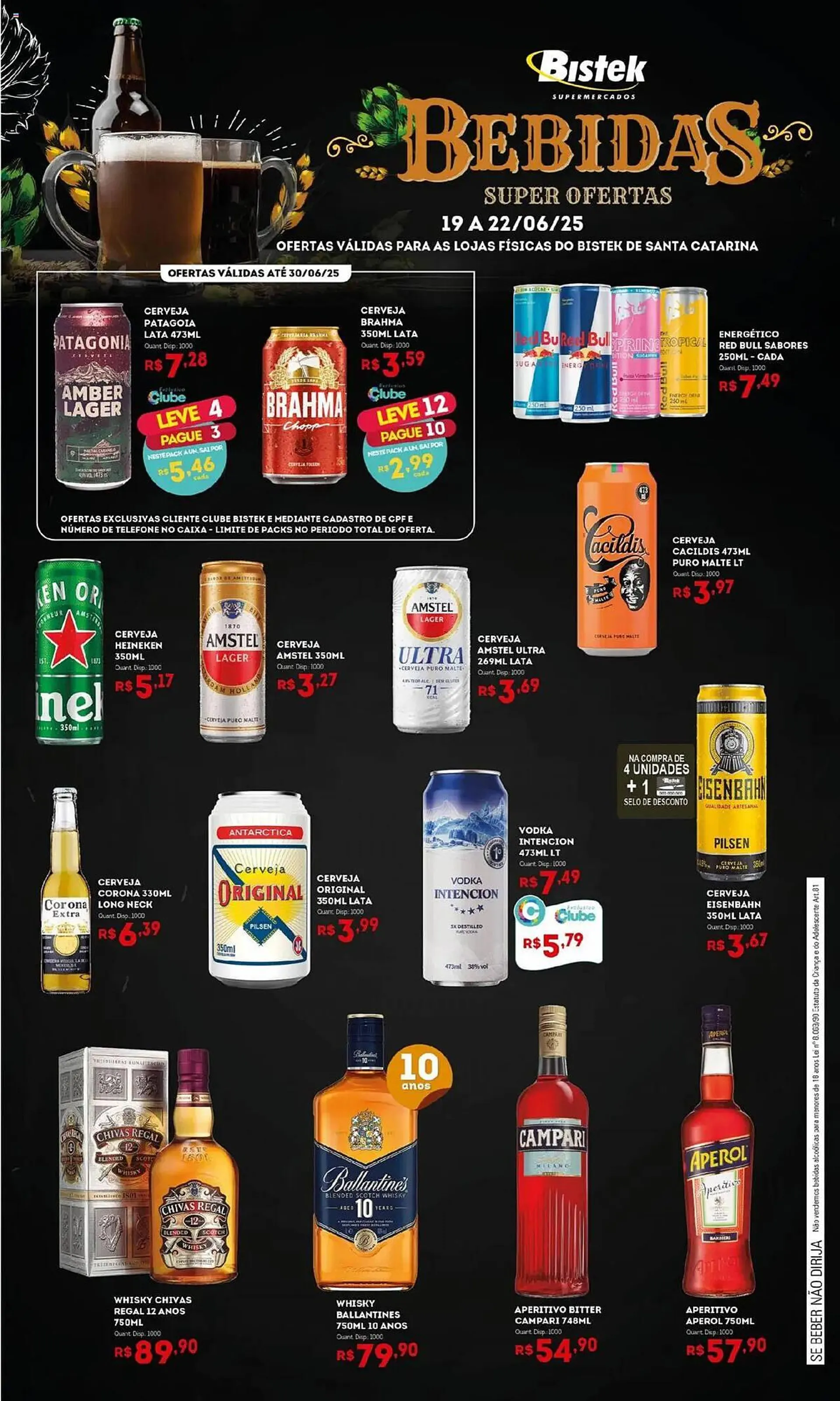 Encarte de Catálogo Bistek Supermercados 19 de junho até 22 de junho 2025 - Pagina 1