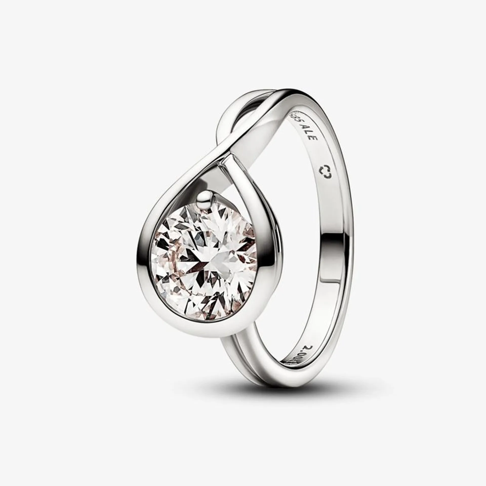 Anel De Diamante 2 Quilates Em Ouro Branco 14k_Pandora