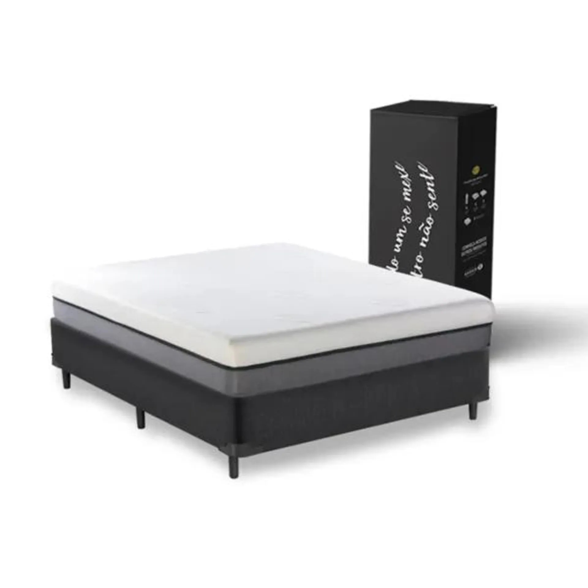 Cama Box: Colchão na caixa Original + Box Black Star New - 12 anos de garantia!