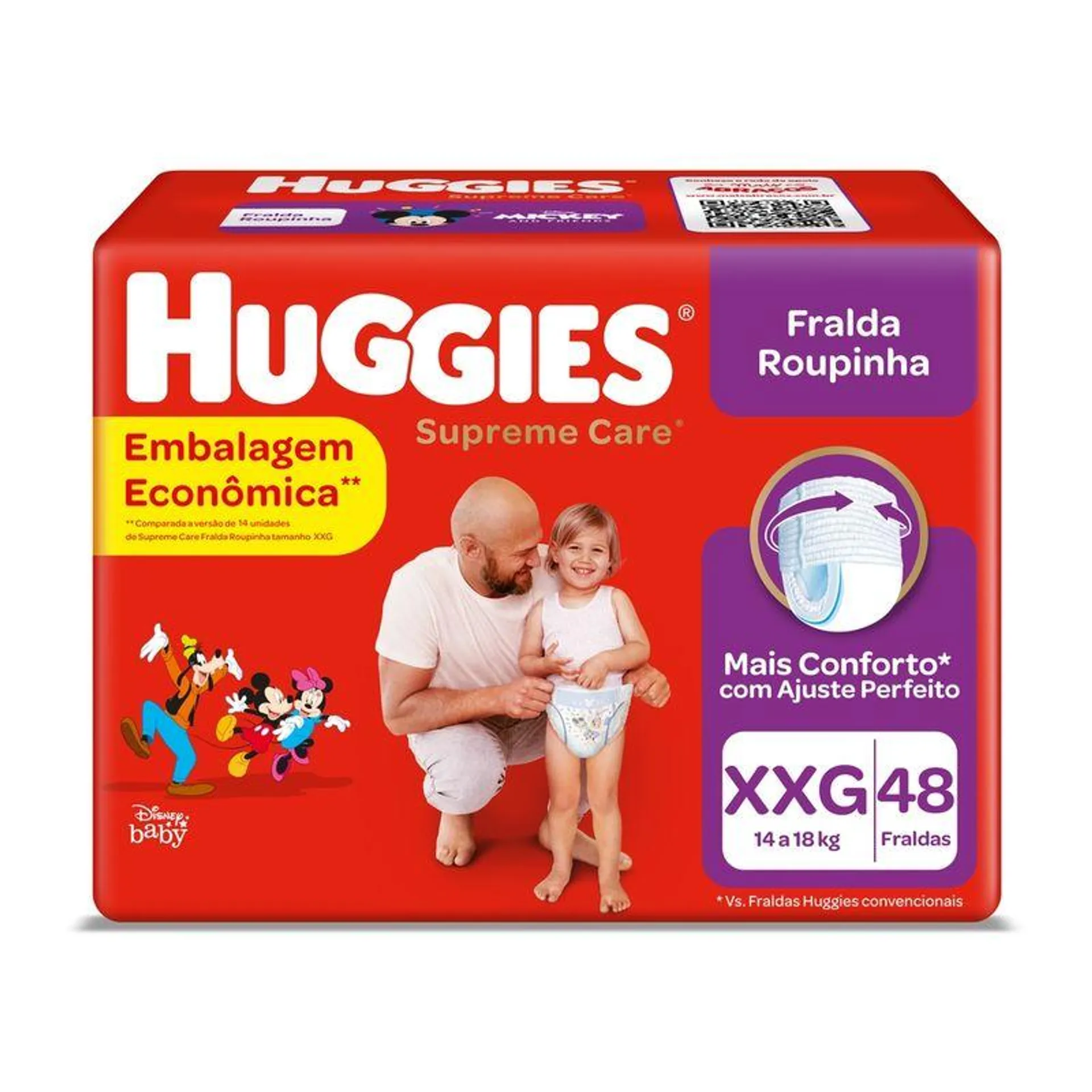 Fralda Huggies Supreme Care XXG - Roupinha - 48 unidades