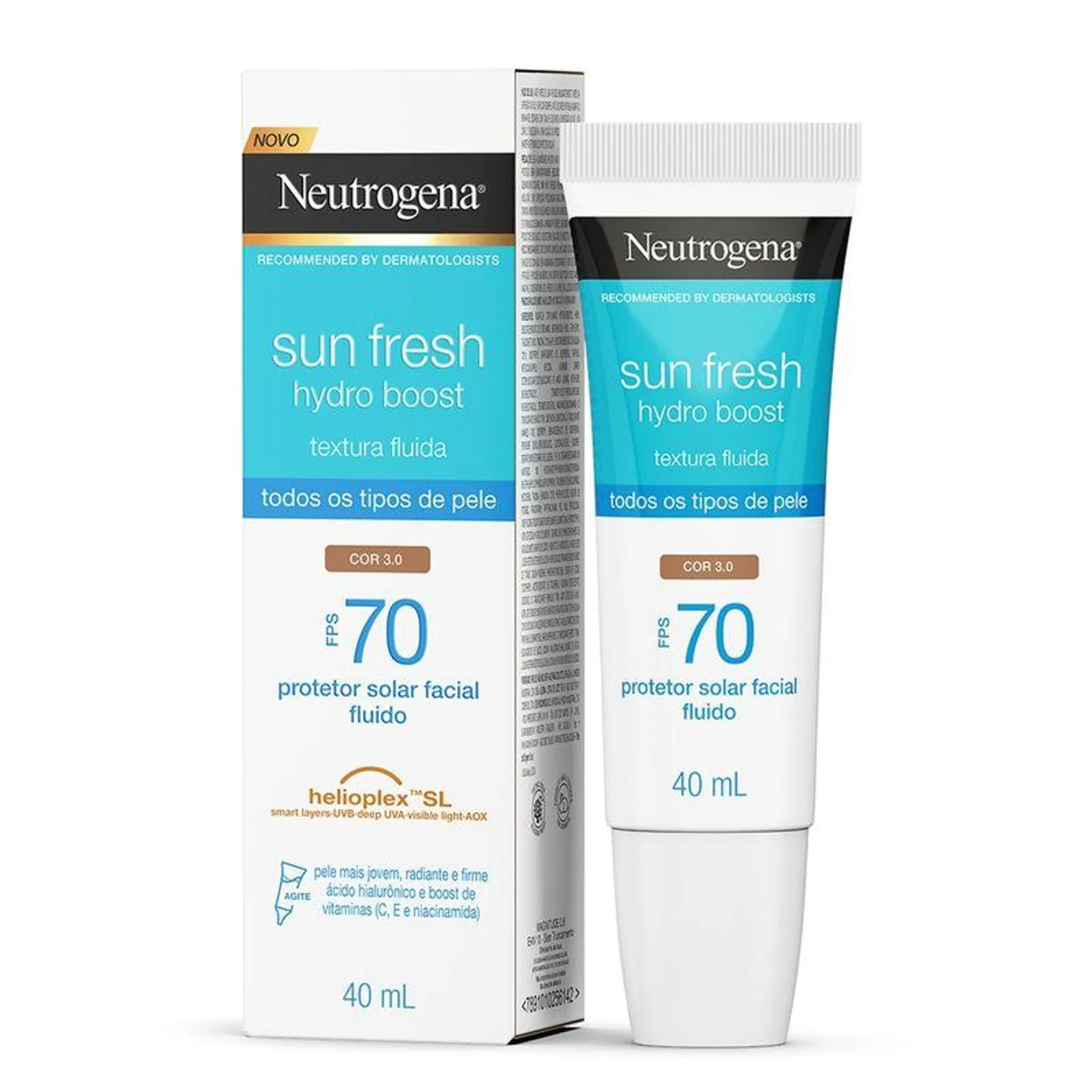 Protetor Solar Facial Neutrogena Sun Fresh Hydro Boost FPS70 Cor 3.0 40ml