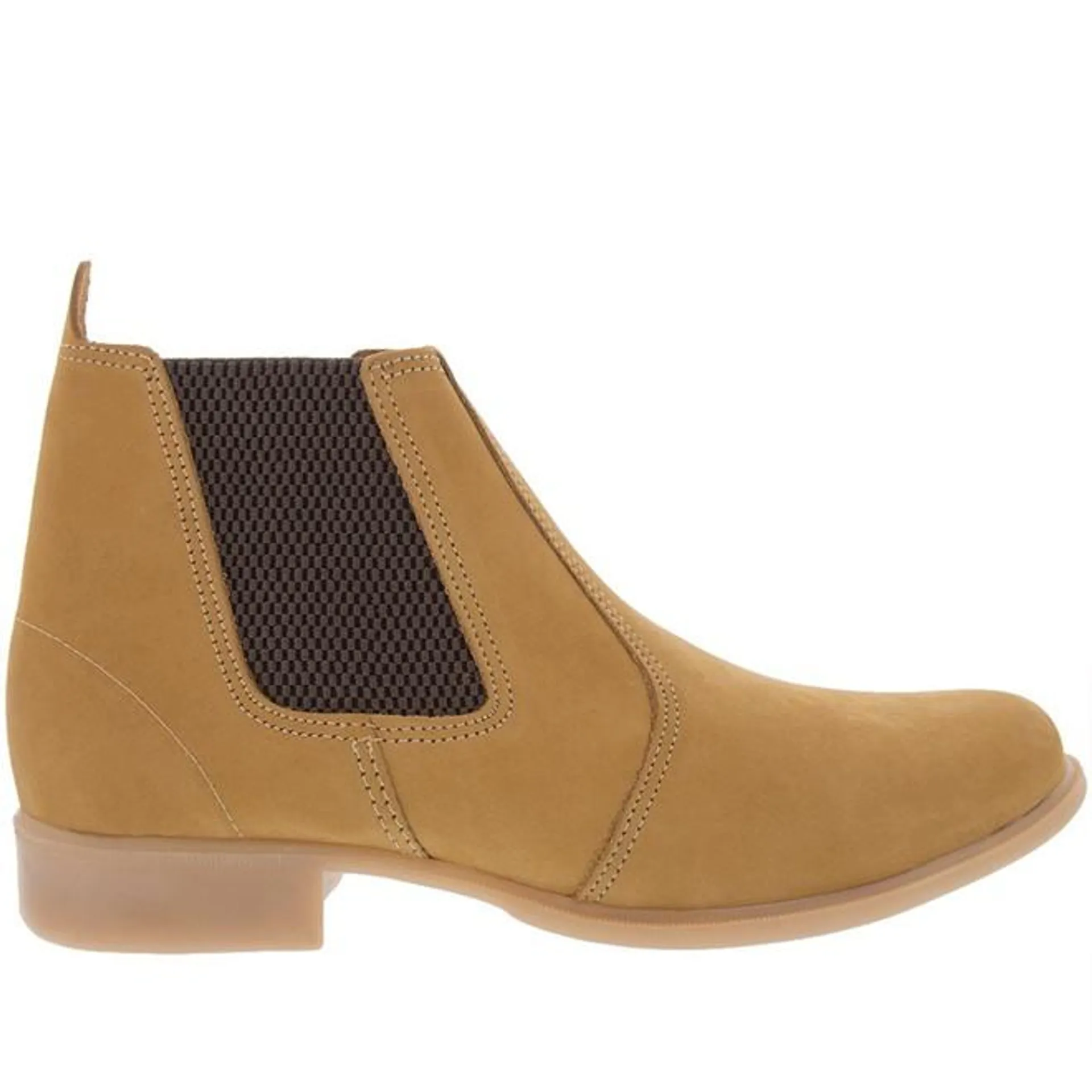 Bota Chelsea Bow River Pespontos Nobuck Couro Amarelo