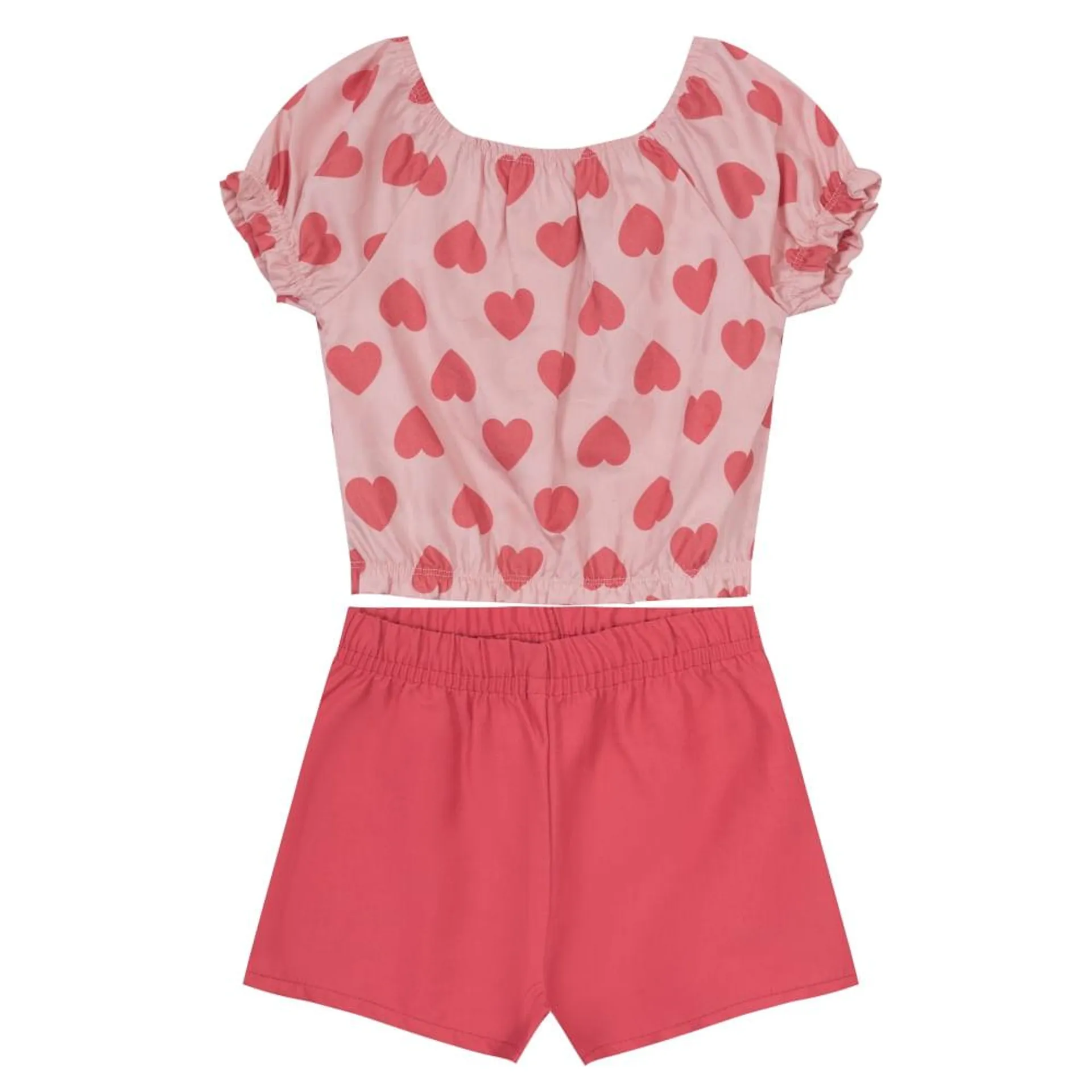 Conjunto Infantil Menina Com Blusa Cropped Ciganinha Brandili