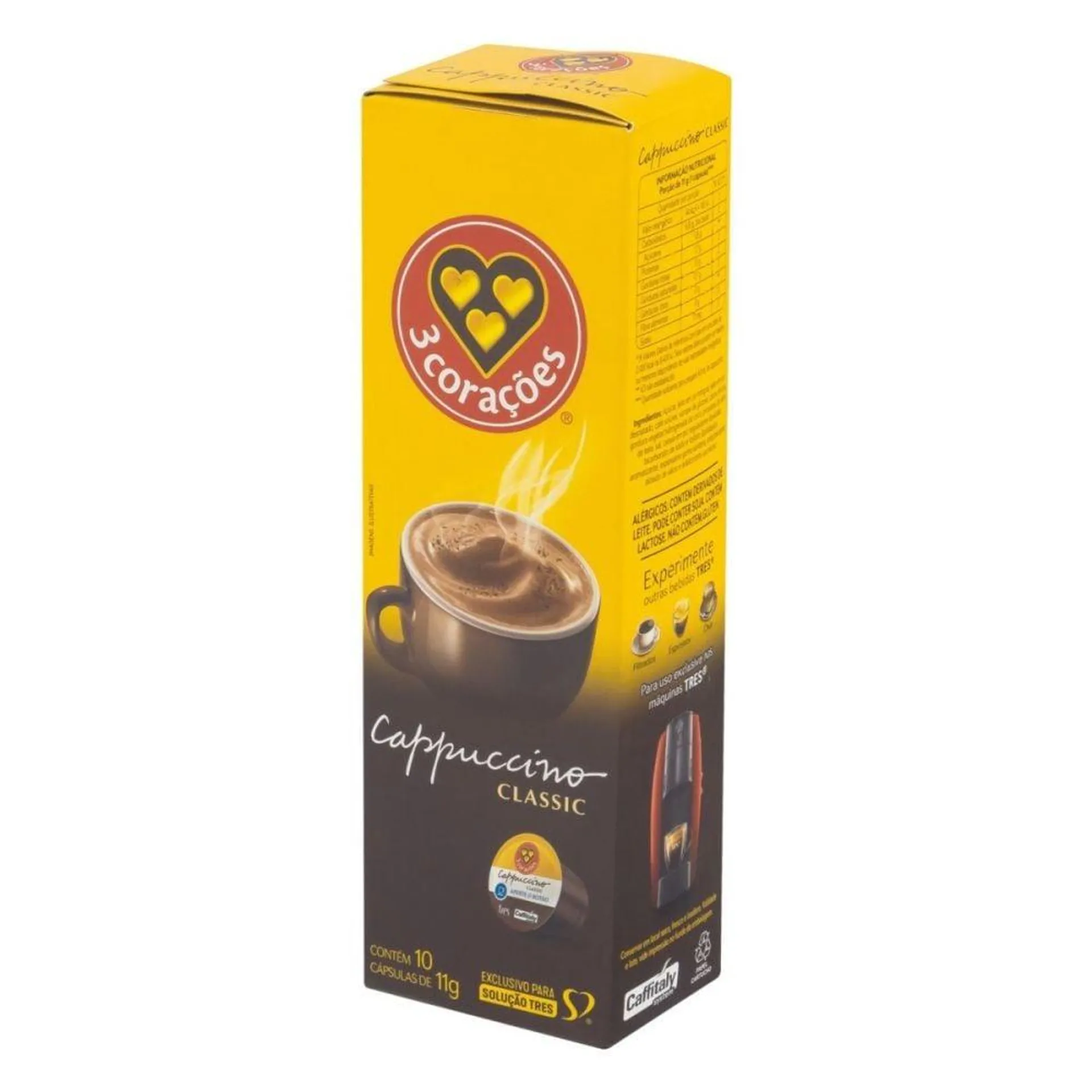 Cappuccino Em Cápsula Classic Tres Caixa 110G - 10 Cápsulas