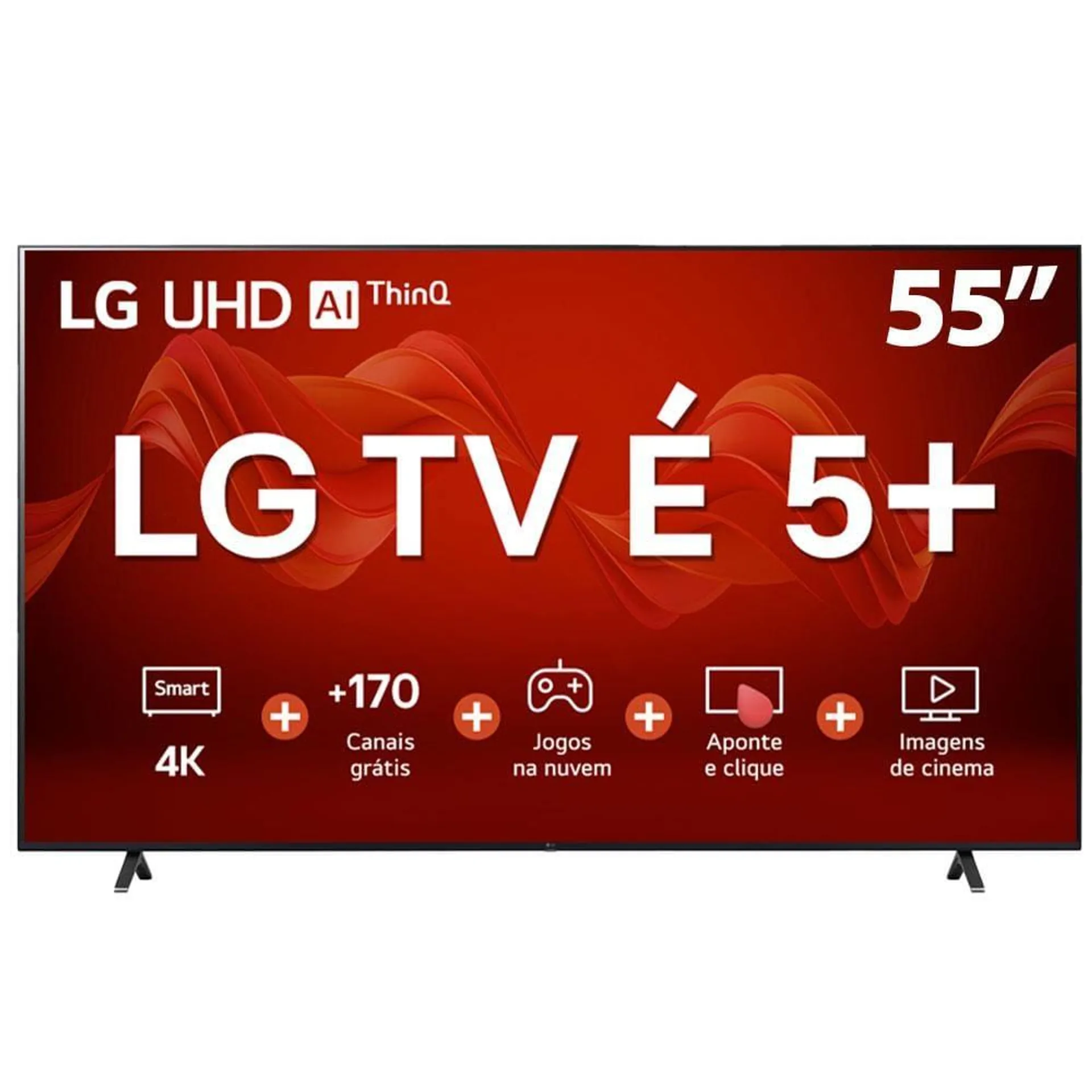 Smart TV 55" LG 4K UHD ThinQ AI 55UR8750PSA HDR, Bluetooth, Alexa, Airplay 2, 3 HDMIs