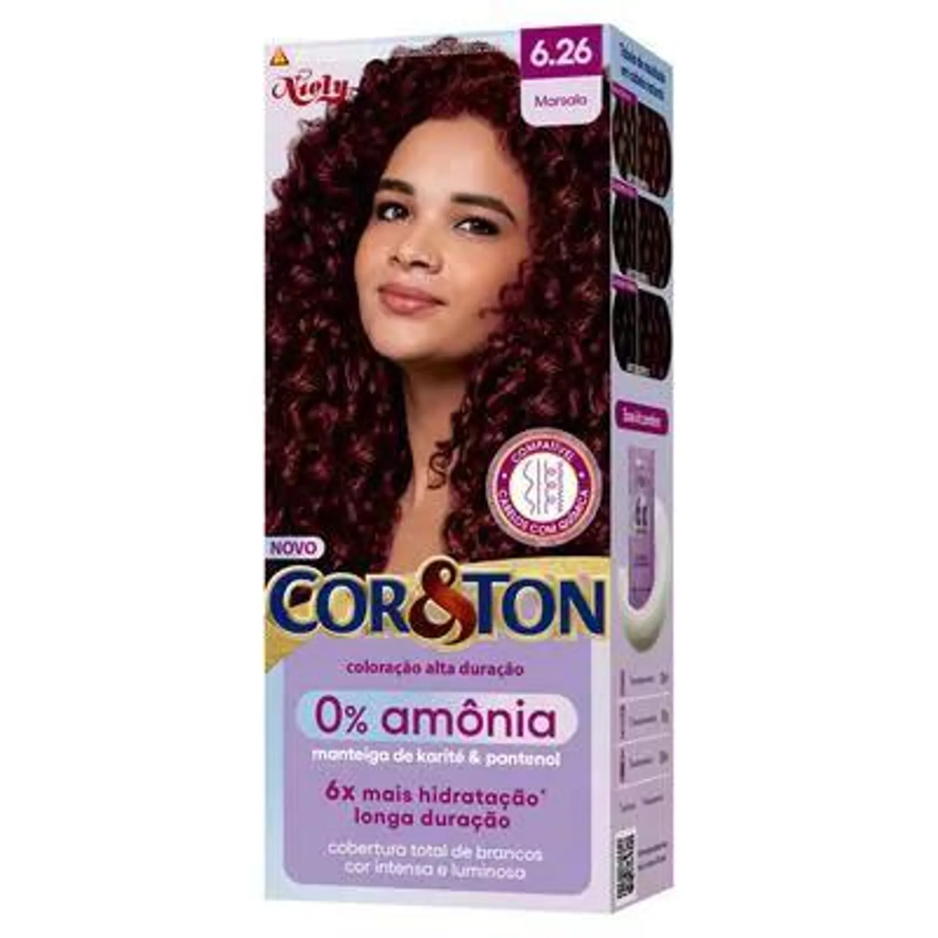 Tintura Cor&Ton Niely 0% Amônia 6.26 Marsala