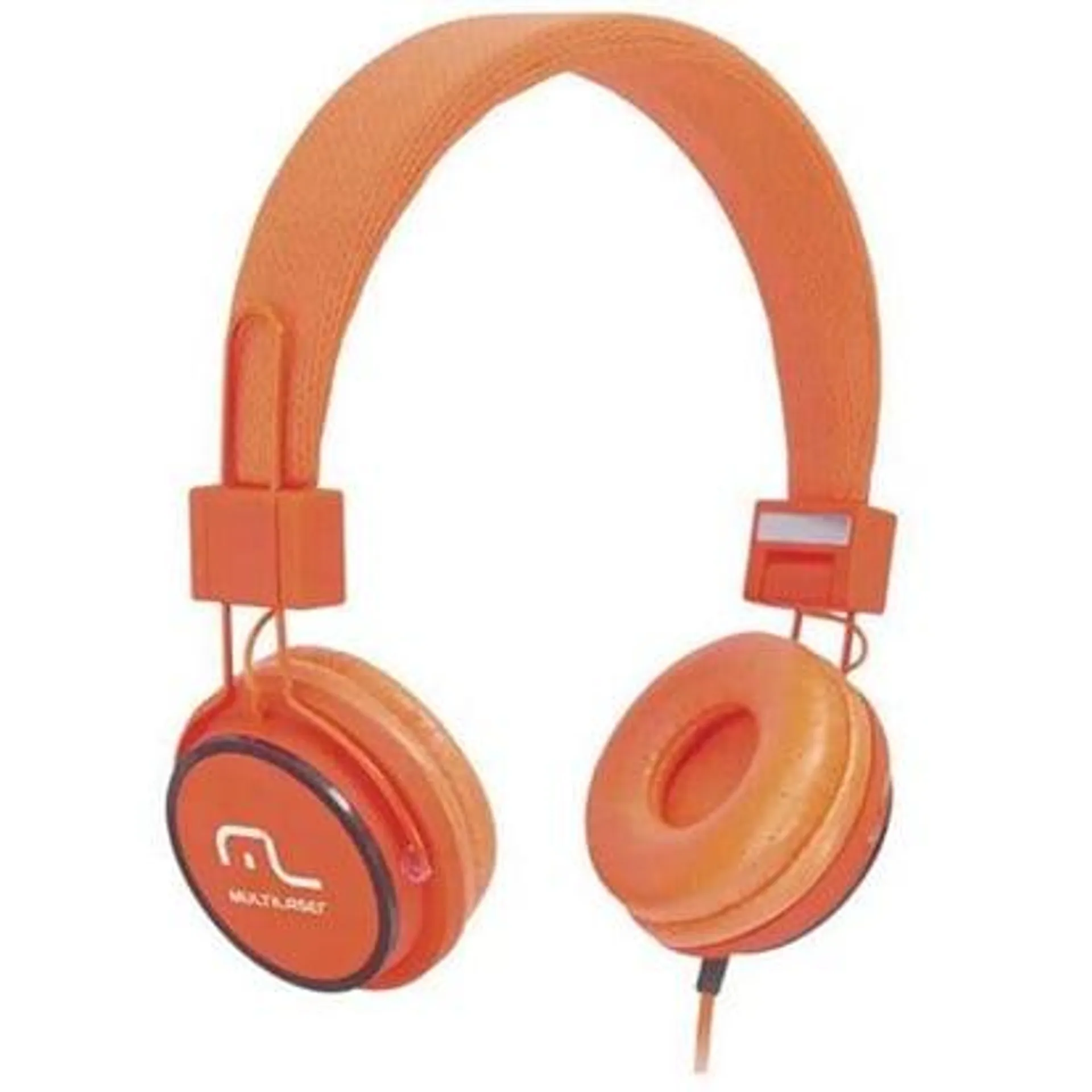 Headphone Fone de Ouvido Fun com Microfone Haste Ajustável Laranja PH086 1 UN Multilaser