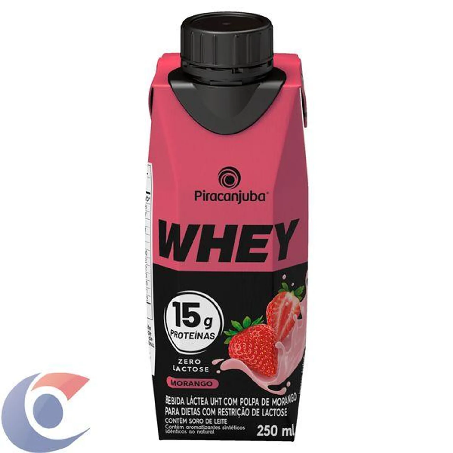 Bebida Láctea Whey Zero Lactose Morango Piracanjuba 250ml