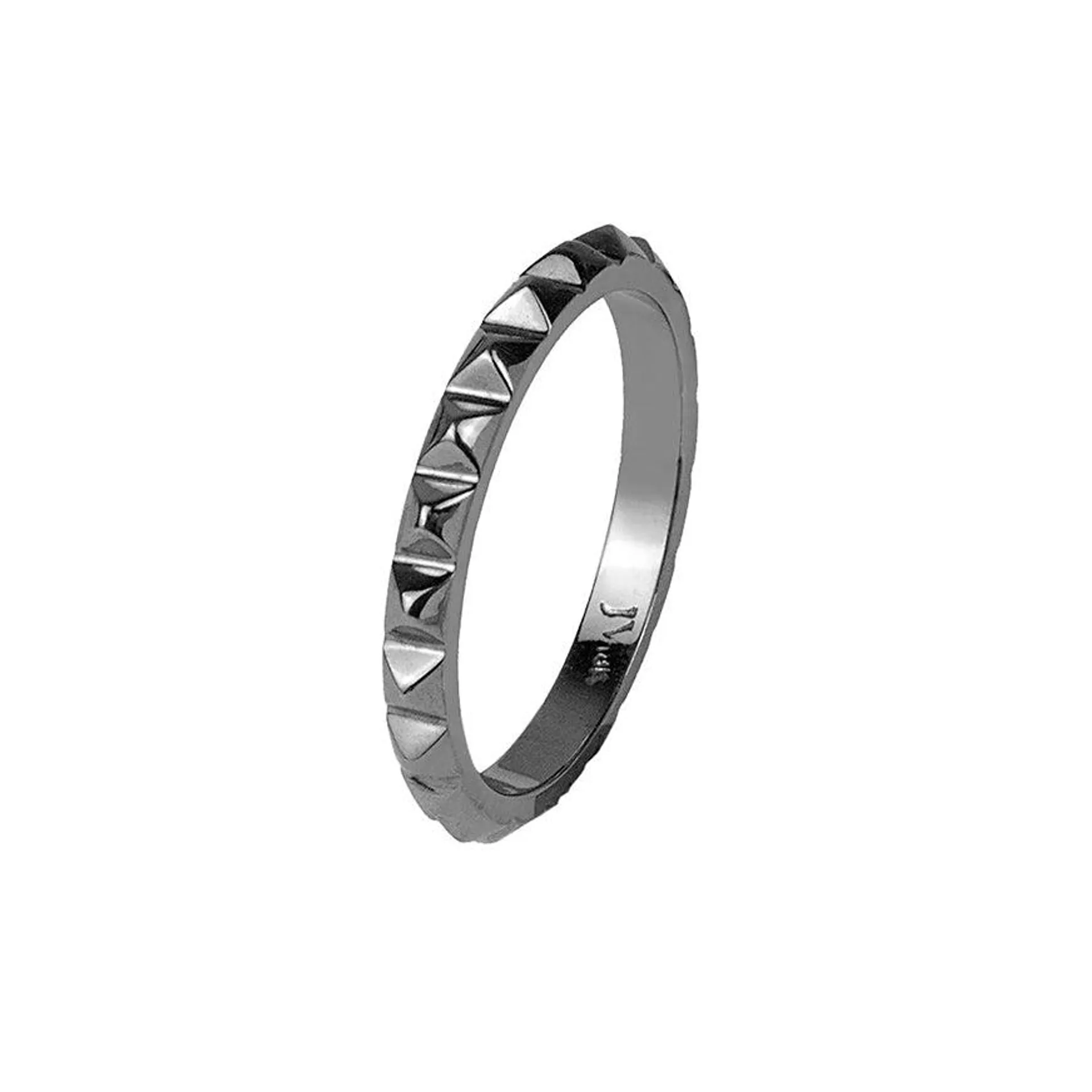 Anel Namo 2012 | Ouro Branco 18K Com Ródio Negro