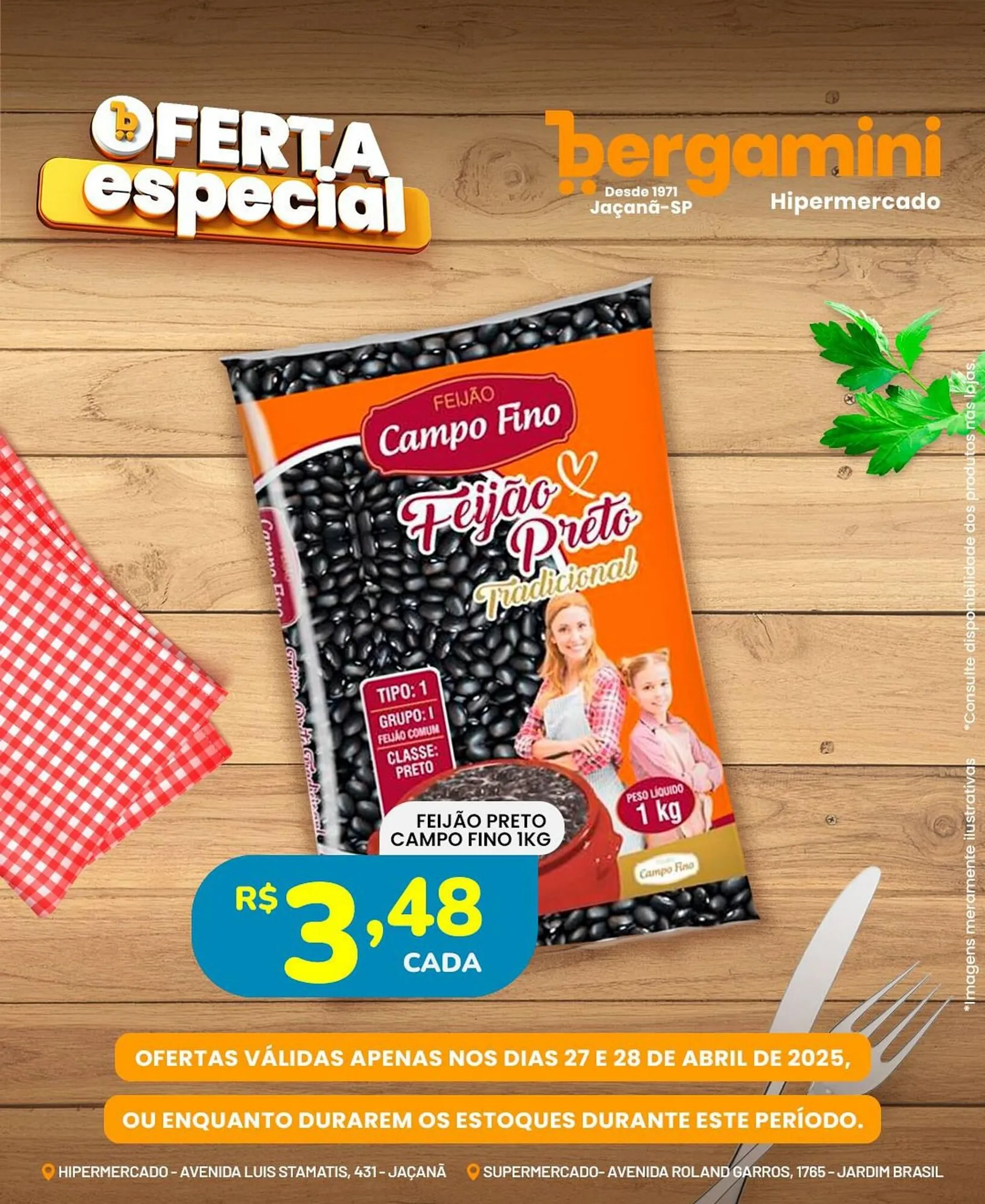 Encarte de Catálogo Supermercado Bergamini 27 de abril até 28 de abril 2025 - Pagina 1