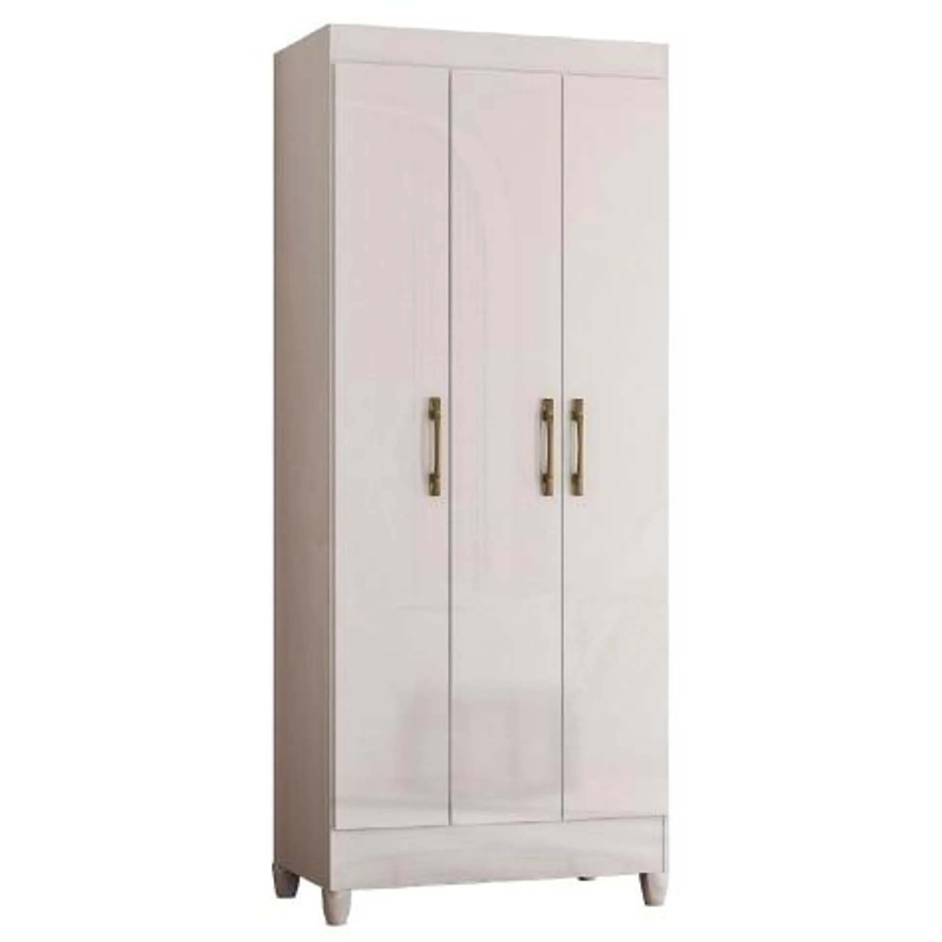 Guarda Roupas Solteiro 3 Portas 1 Gaveta Lyon Branco Moval