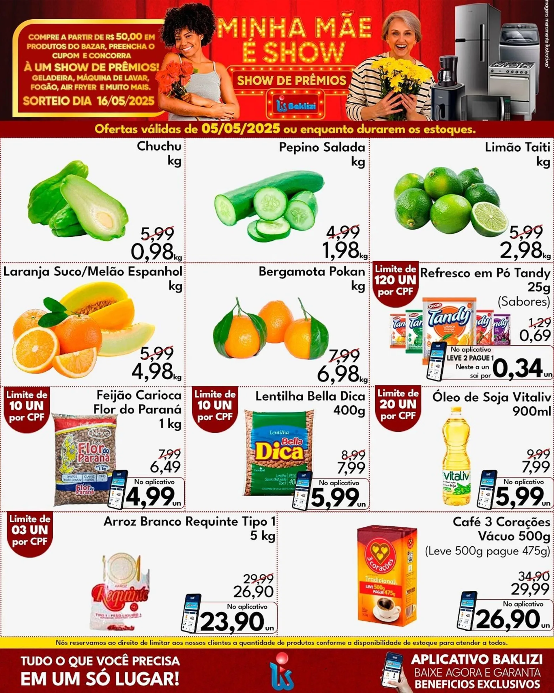 Encarte de Catálogo Supermercados Baklizi 5 de maio até 16 de maio 2025 - Pagina 1