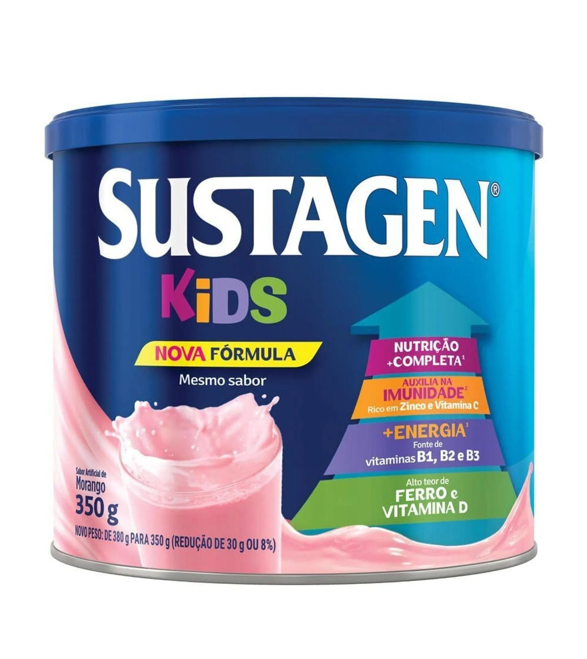 Complemento Alimentar Sustagen Kids Sabor Morango - Lata 350g