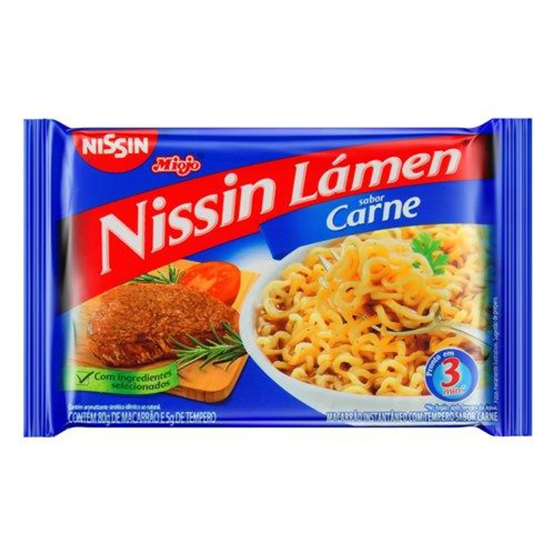 Macarrão Instantâneo Lámen Carne Nissin Miojo Pacote 85g