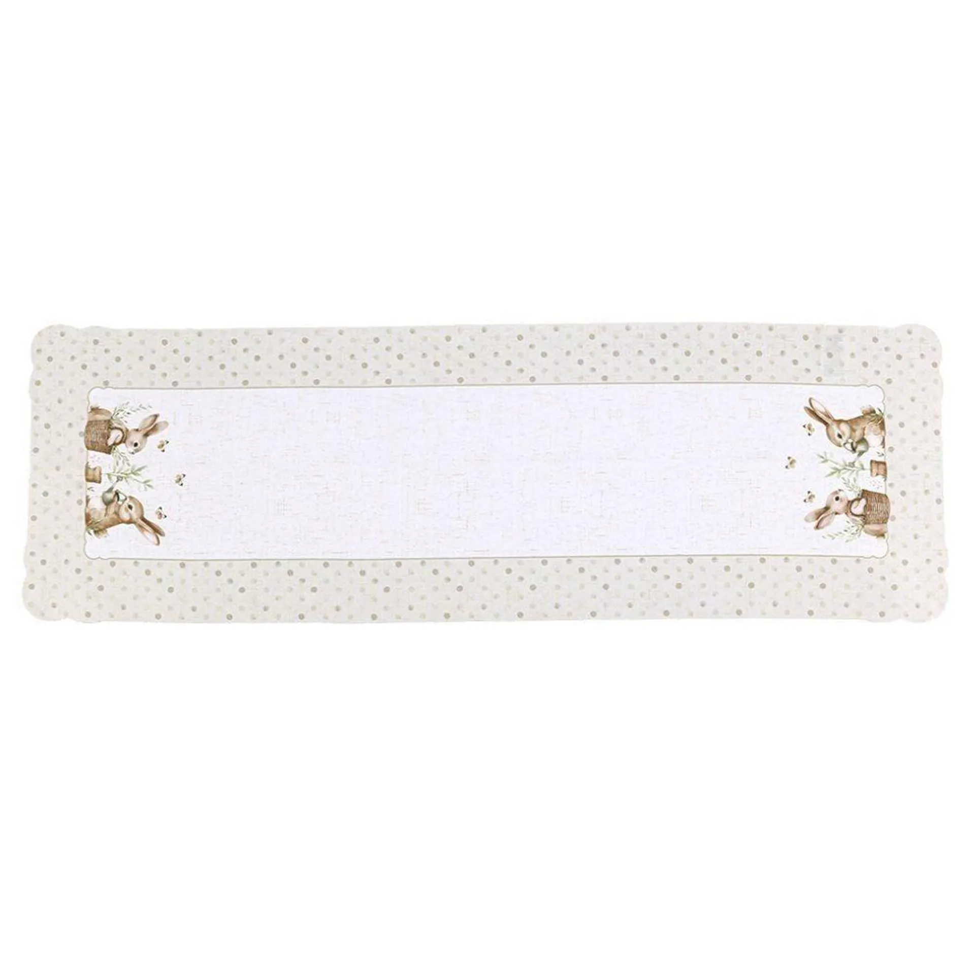 Trilho De Mesa Páscoa 40X120 Cm Havan Casa - Coelho Jardim Bege