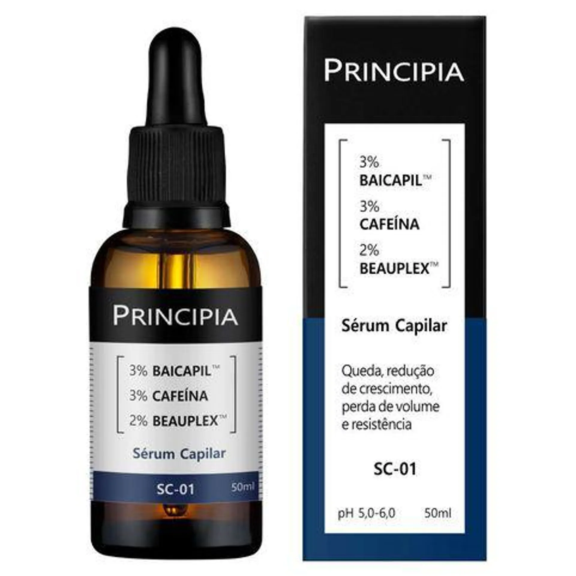 Sérum Capilar Principia SC-01 3% Baicapil + 3% Cafeína 50ml