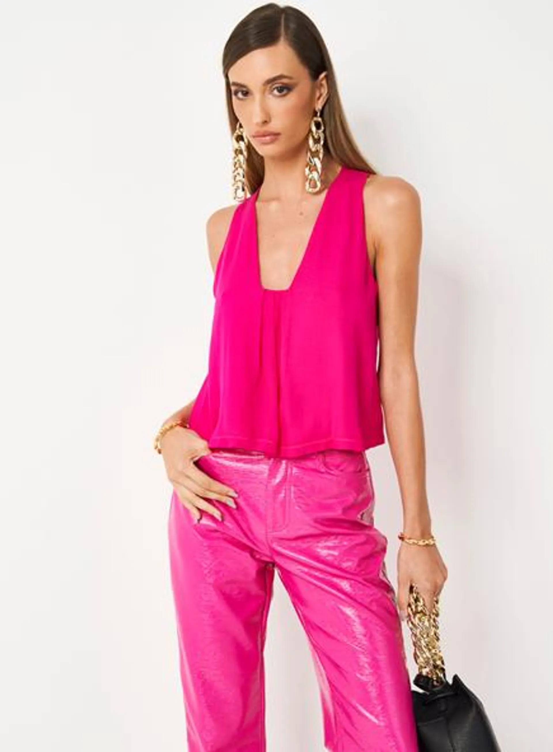 Blusa Loose Com Decote V