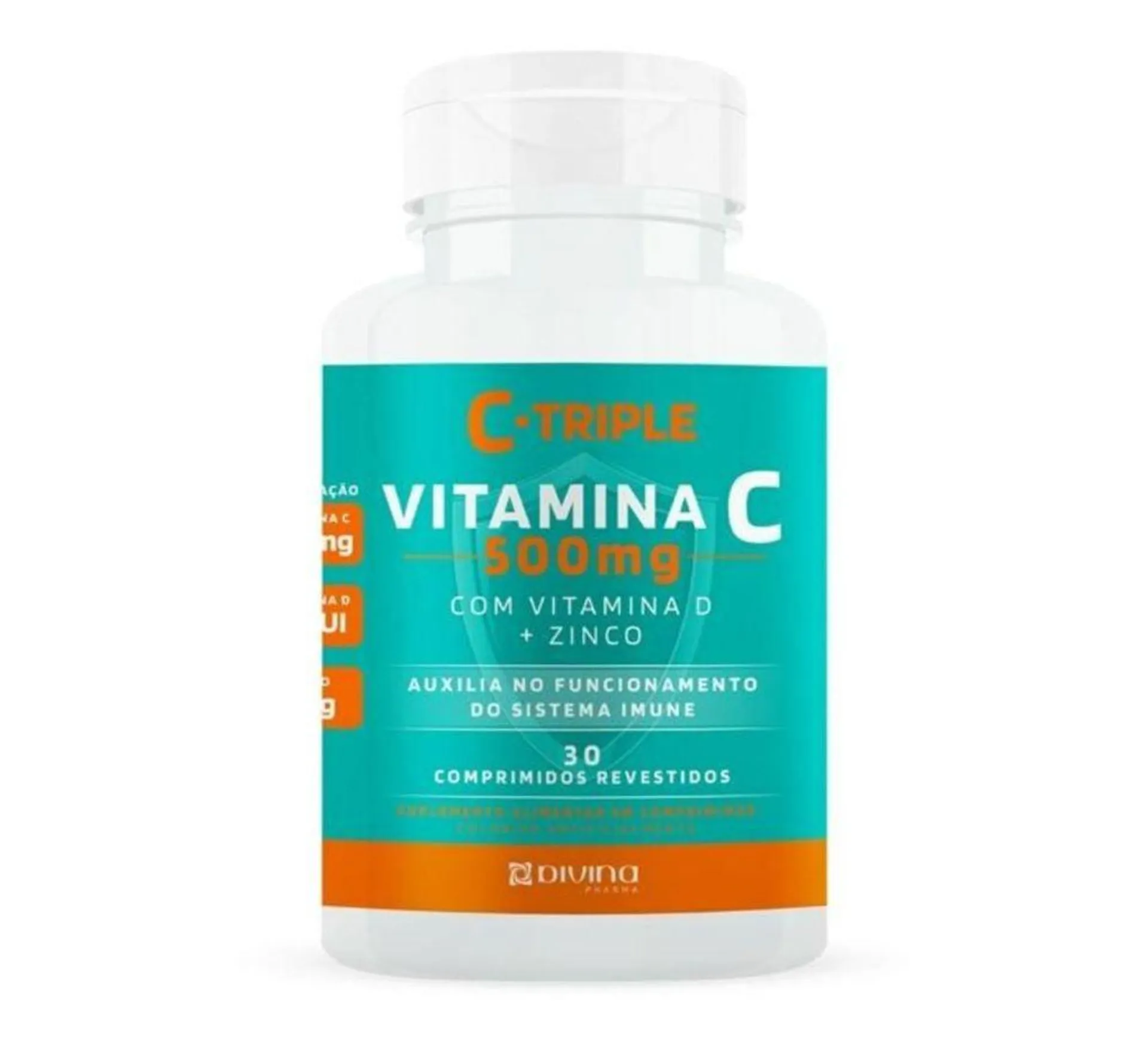 Vitamina C 500 mg com Vitamina D e Zinco C-Triple 30 comprimidos