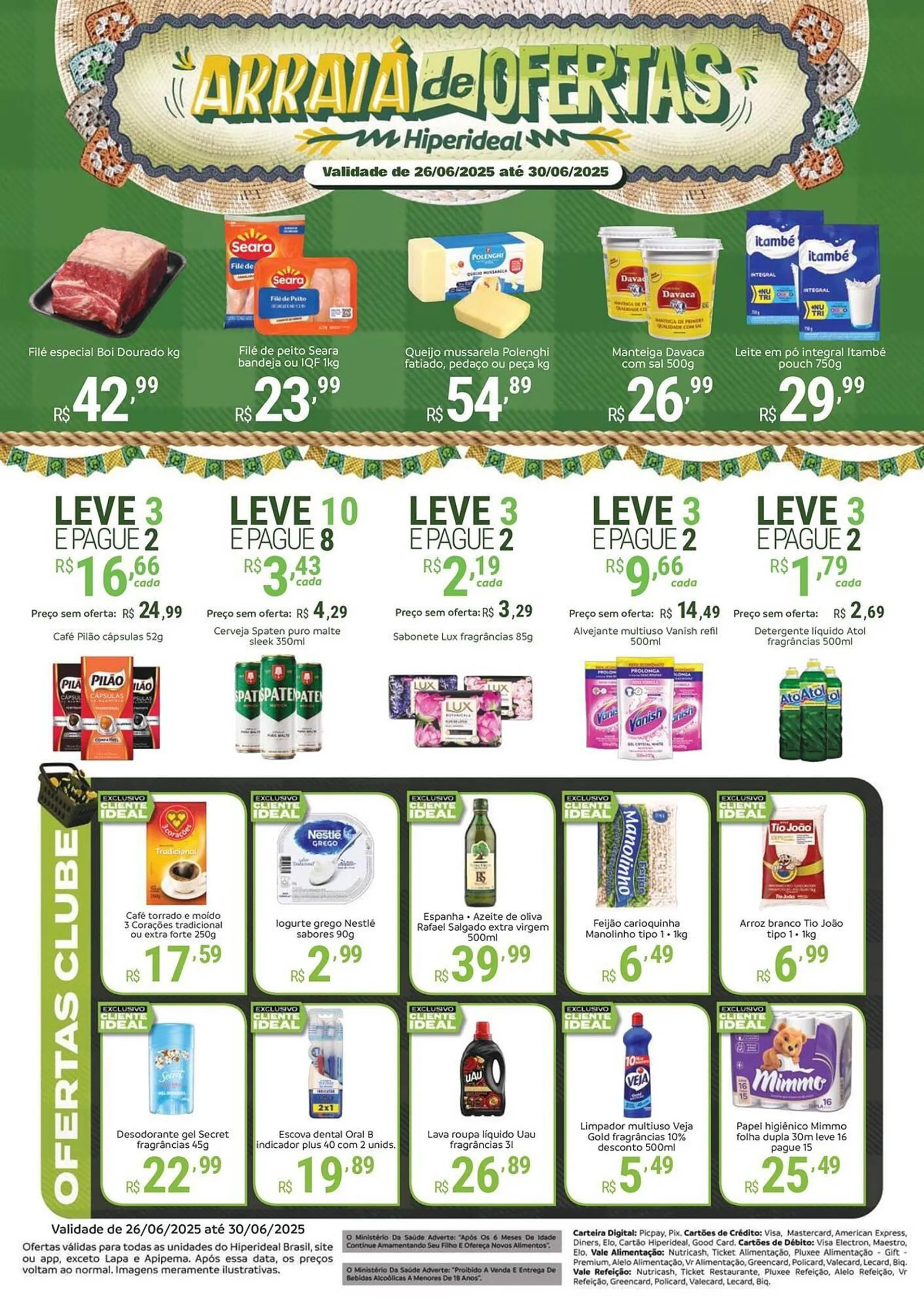 Encarte de Catálogo Hiperideal Supermercados 23 de junho até 30 de junho 2025 - Pagina 1