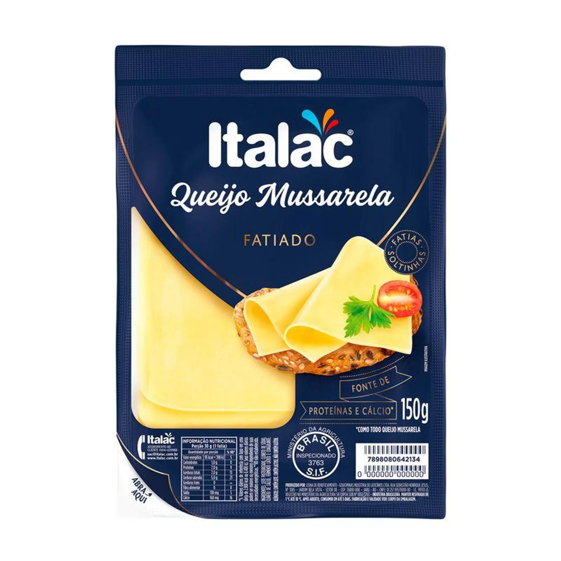 Queijo Muçarela Italac 150g Fatiado