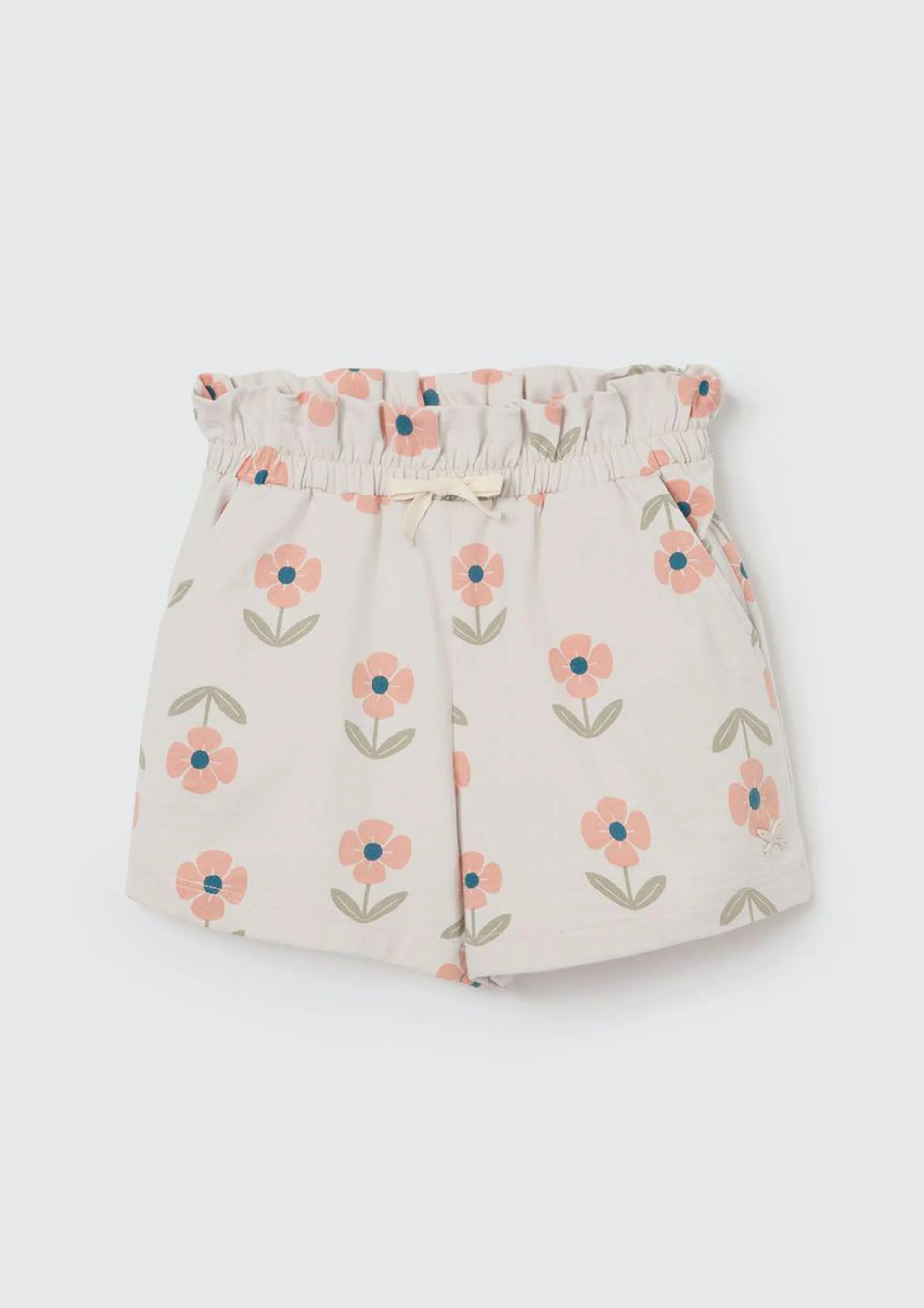 Shorts Infantil Menina Clochard Estampado - Off White