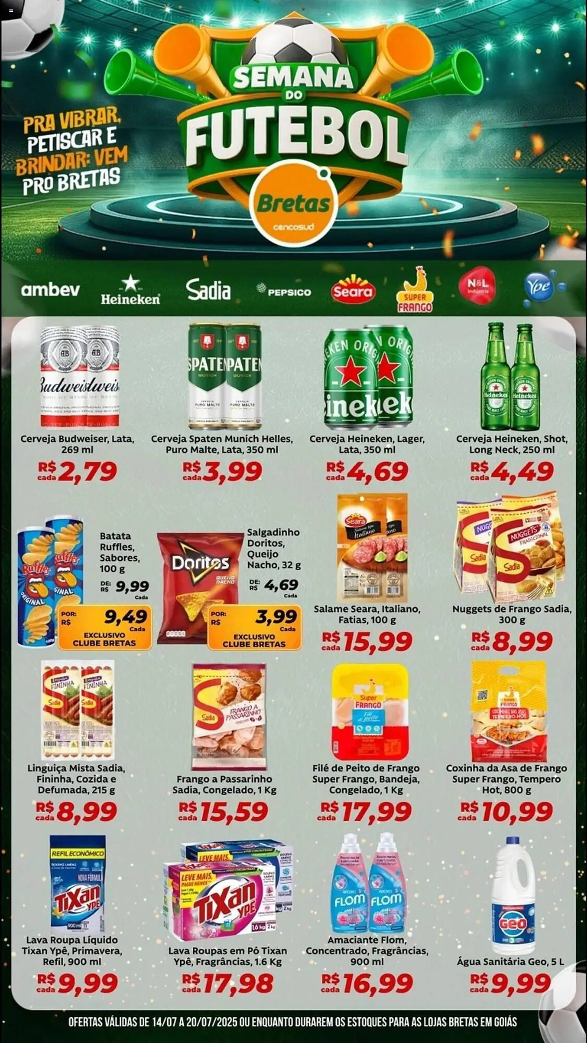 Encarte de Catálogo Supermercados Bretas 14 de julho até 20 de julho 2025 - Pagina 1