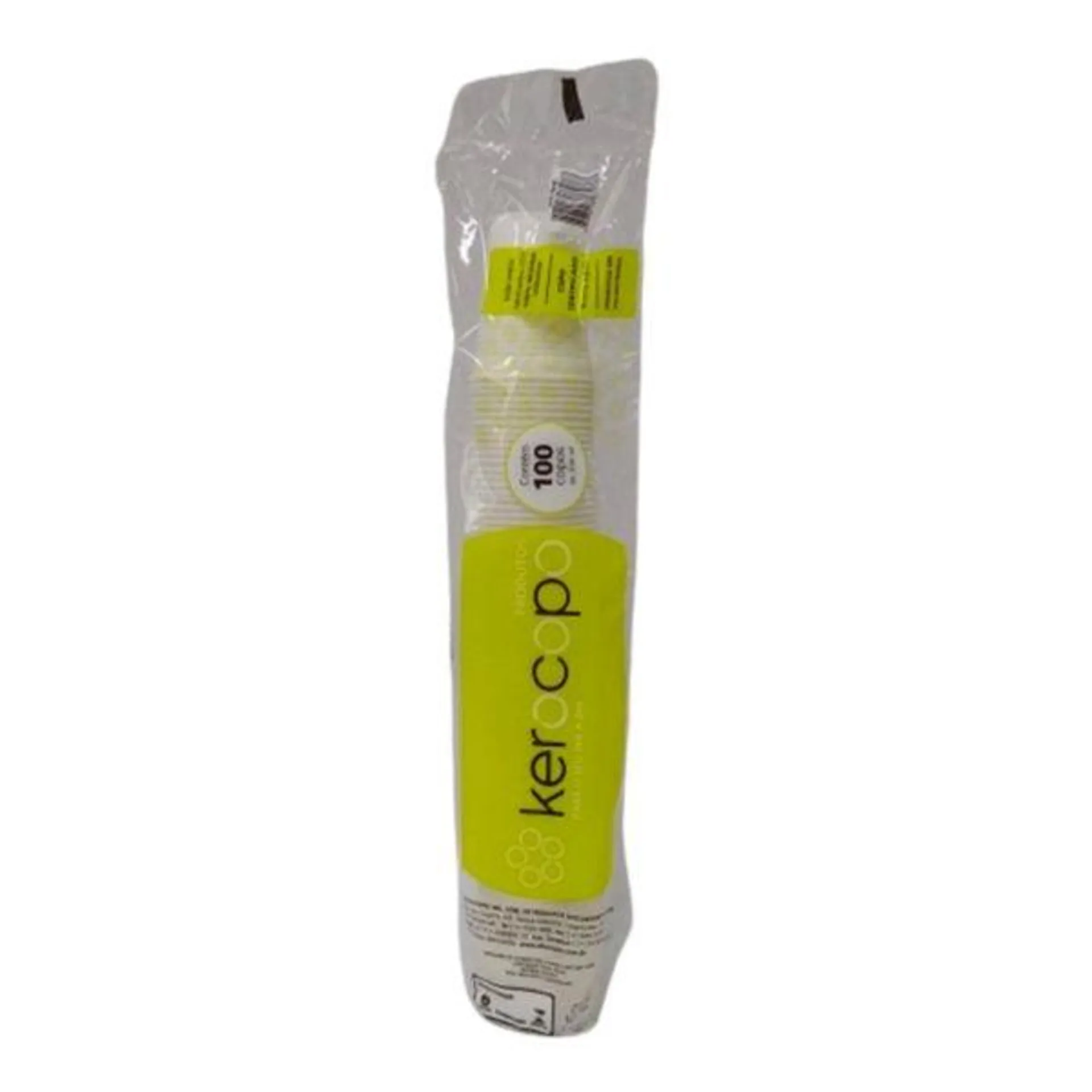 Copo Descartável 200ml Branco PT com 100 UN Kerocopo
