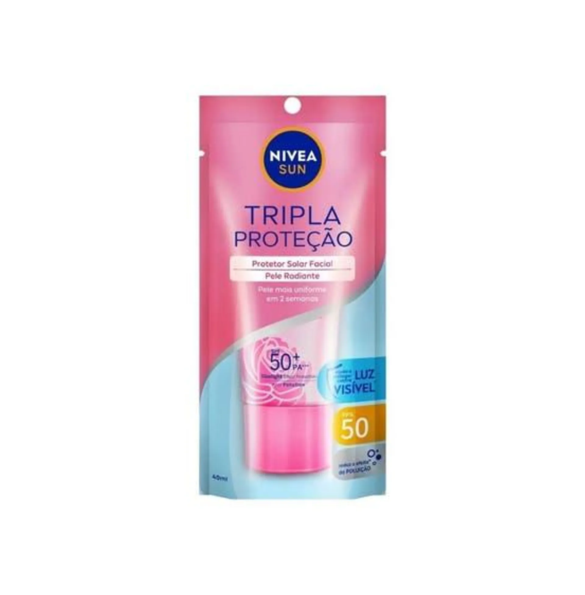 Protetor Solar Facial Nivea Sun Triple Protect Pele Radiante Fps50 40ml