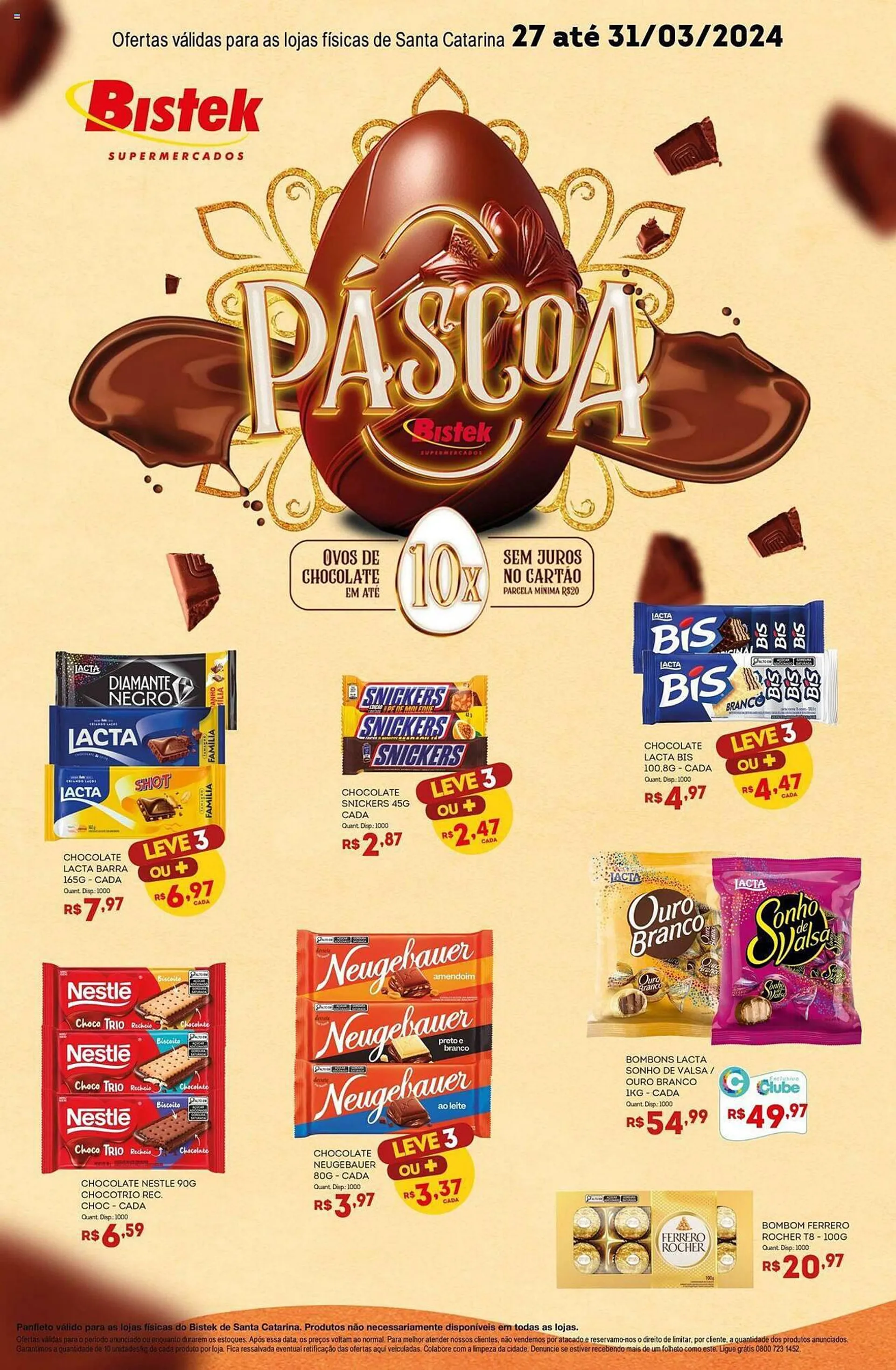Encarte de Catálogo Bistek Supermercados 27 de março até 31 de março 2024 - Pagina 1