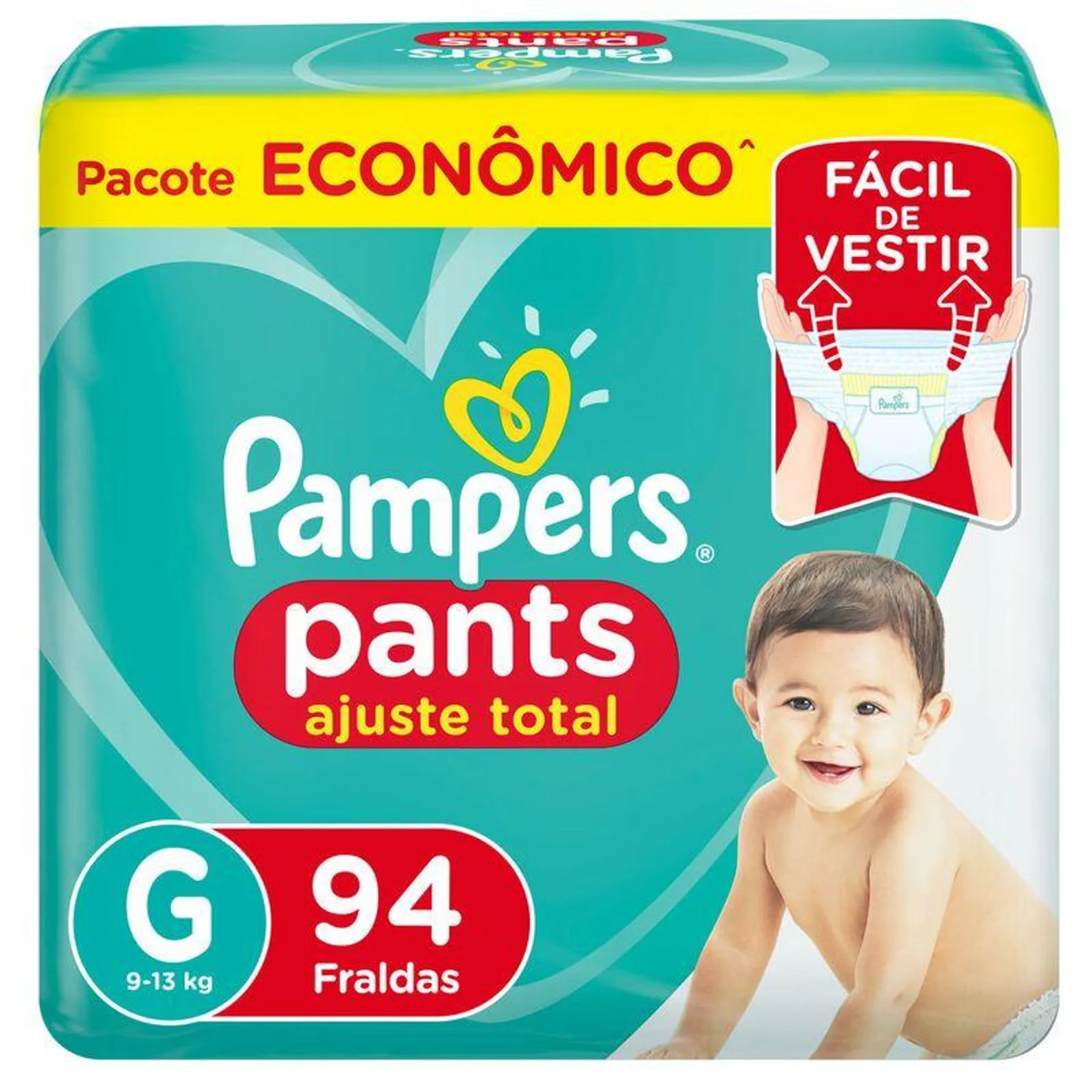 Fraldas Descartáveis Pampers Pants Ajuste Total Fralda Tamanho G 94 Unidades