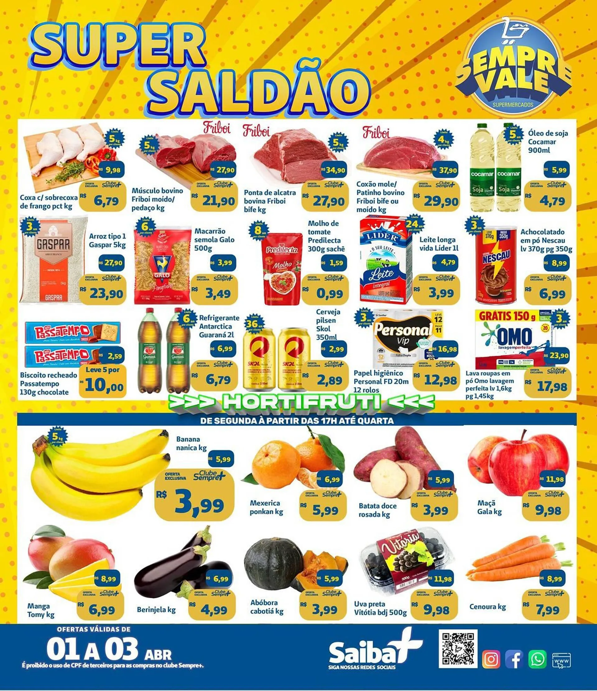 Encarte de Catálogo Sempre Vale Supermercados 2 de abril até 3 de abril 2024 - Pagina 1