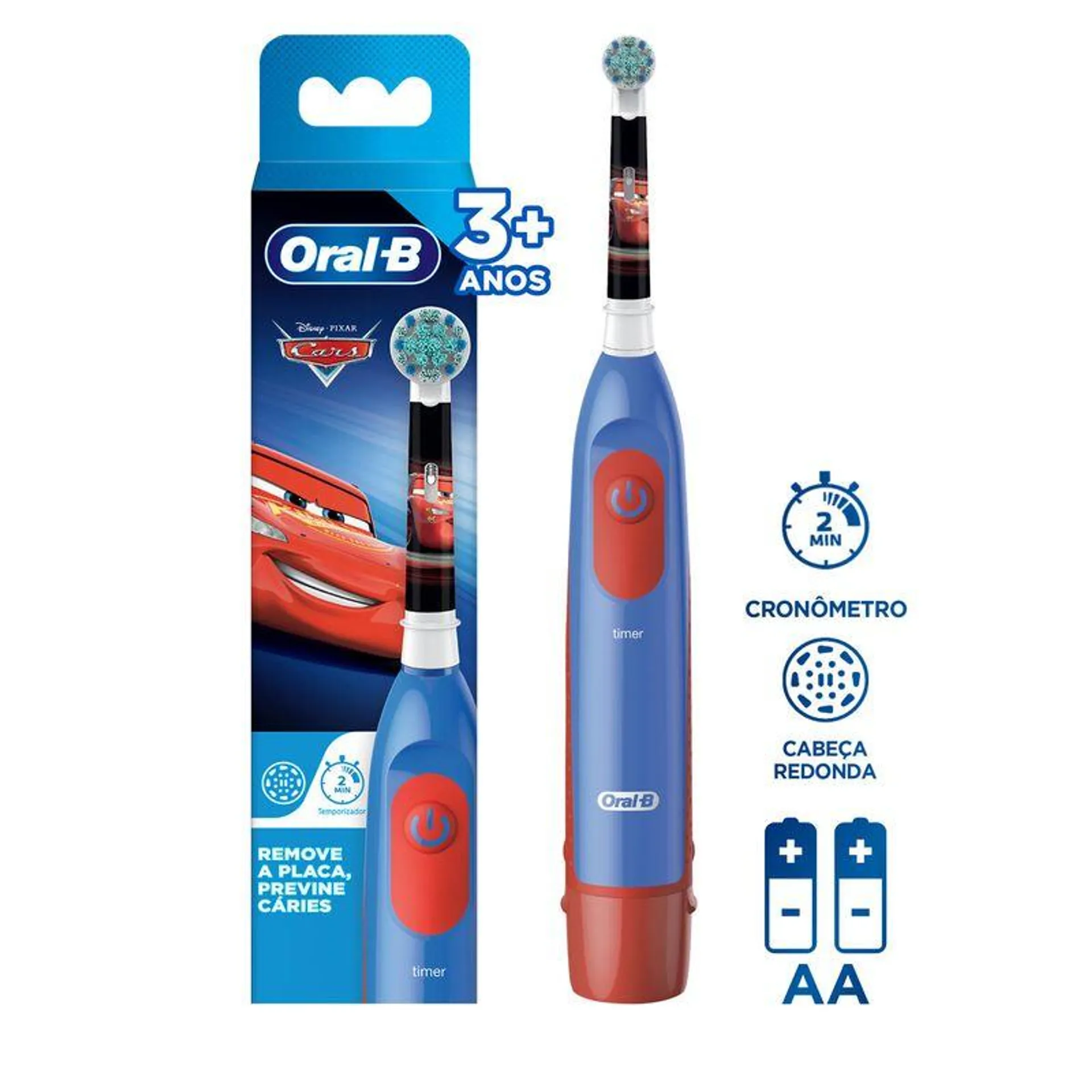 Escova Dental Oral-B Disney Pixar Carros + 2 Pilhas Aa