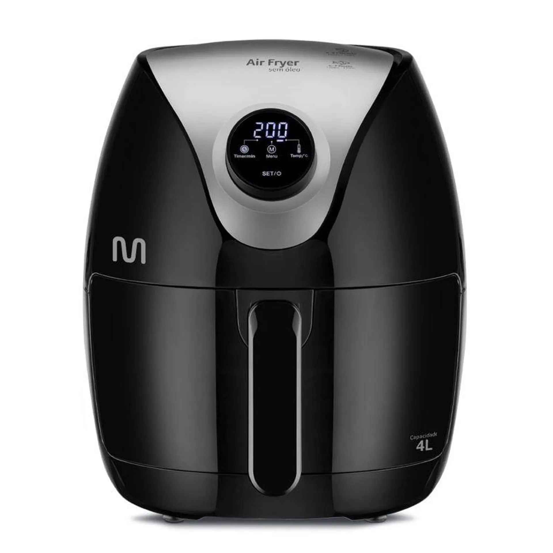 Air Fryer 4L Digital Com Grade, Seletor Giratório, Timer 60Min, Temp. 200°C - 1500w-220v Multi - CE169