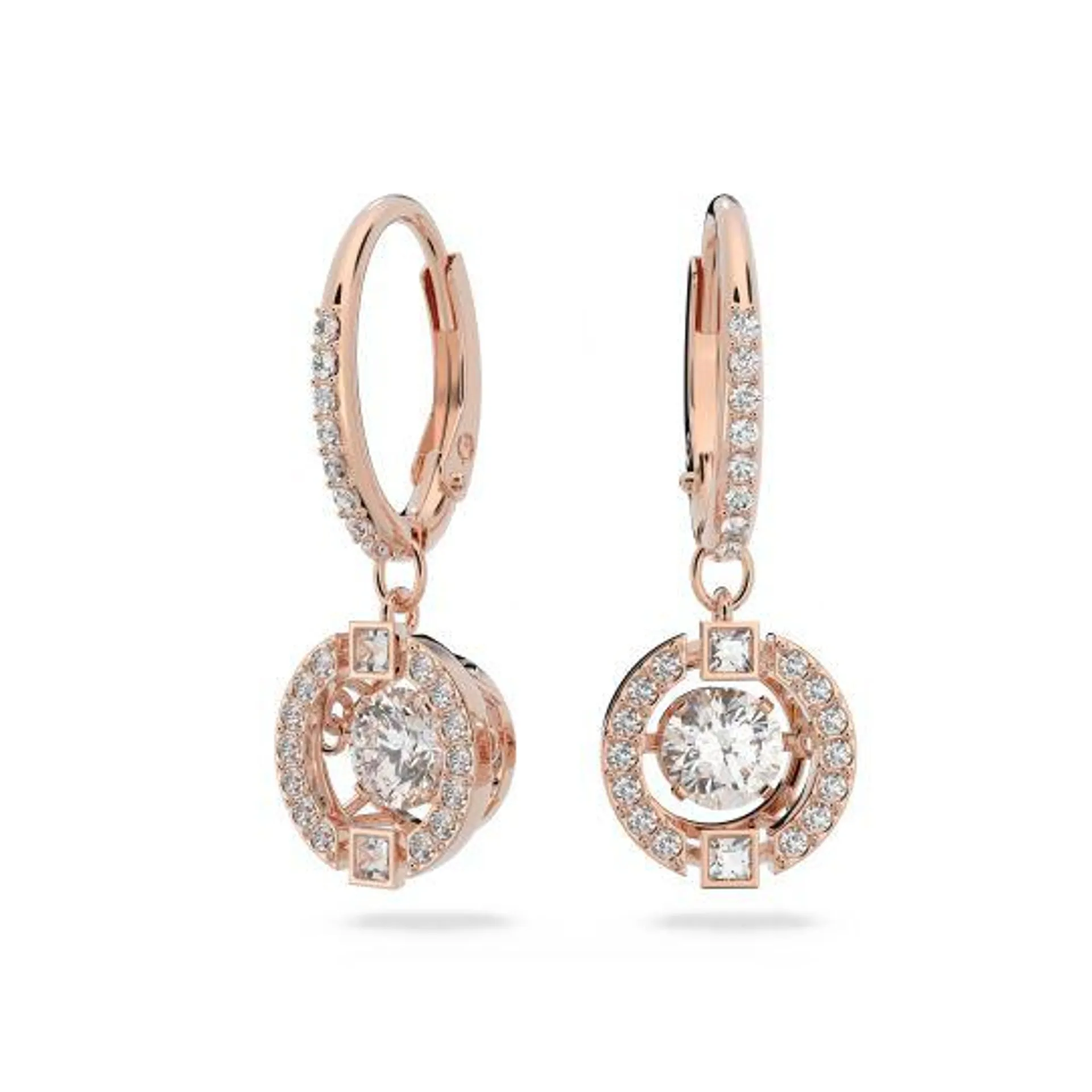 Sparkling Dc Lady Earrings Rose Gold White
