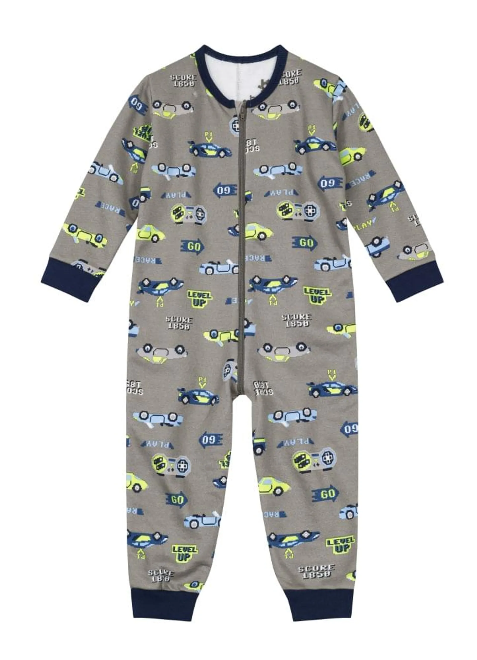 Pijama Macacão De Moletom Infantil Menino Brandili