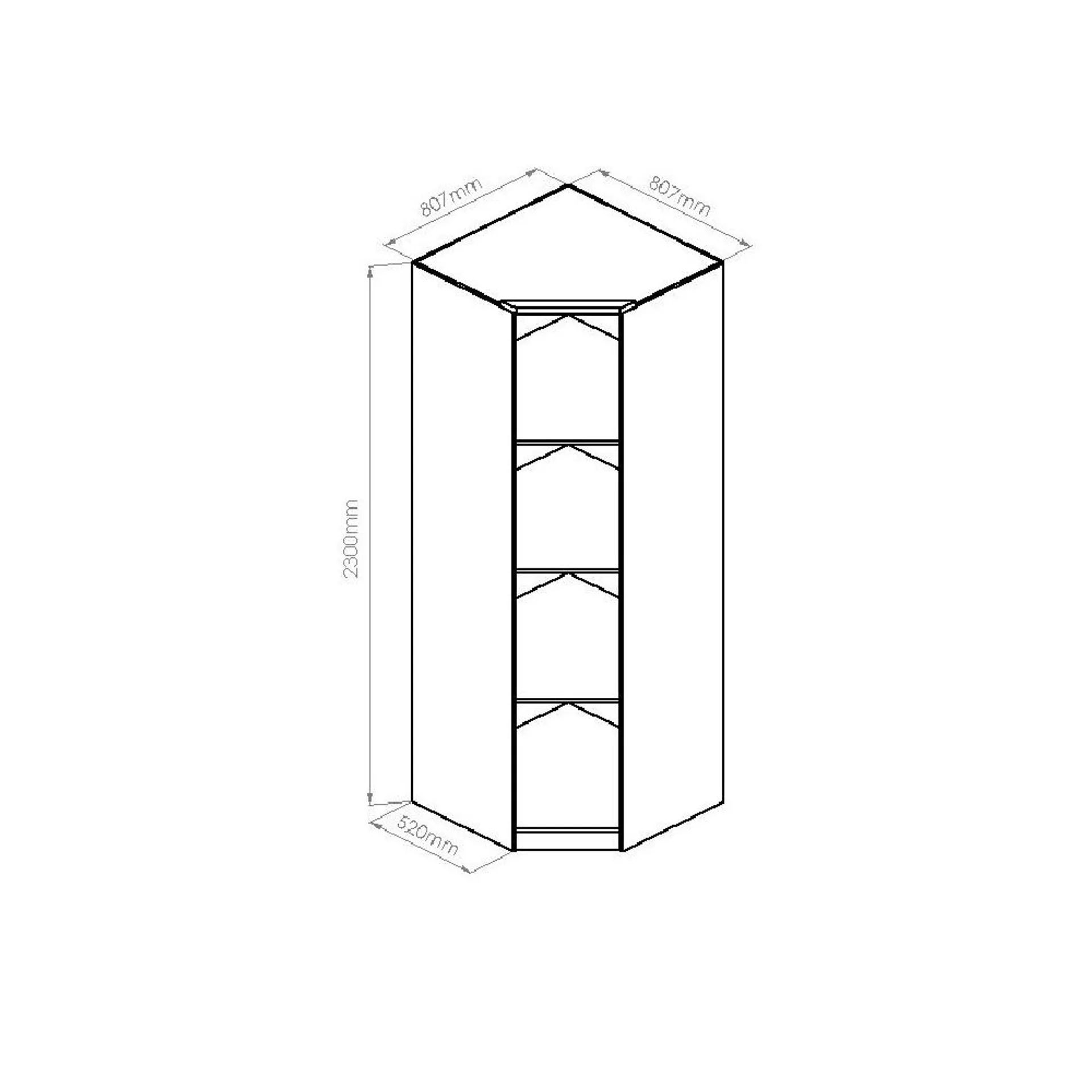 Guarda Roupas Modulado De Canto Castro 4205A Angelim e Niquel