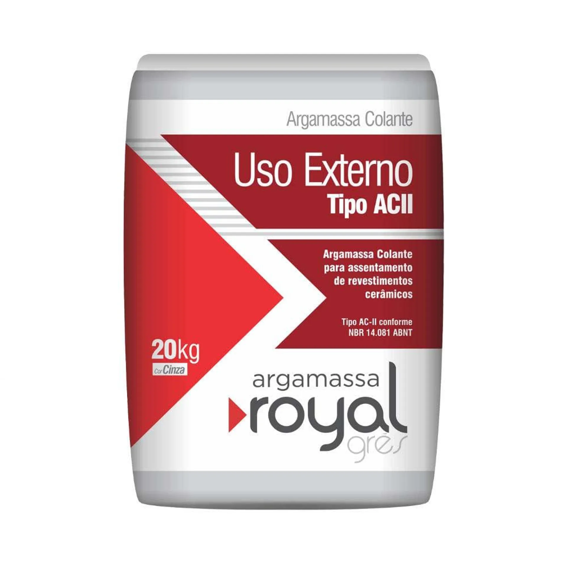 Argamassa de Uso Externo Royal Gres ACII 20kg Cinza