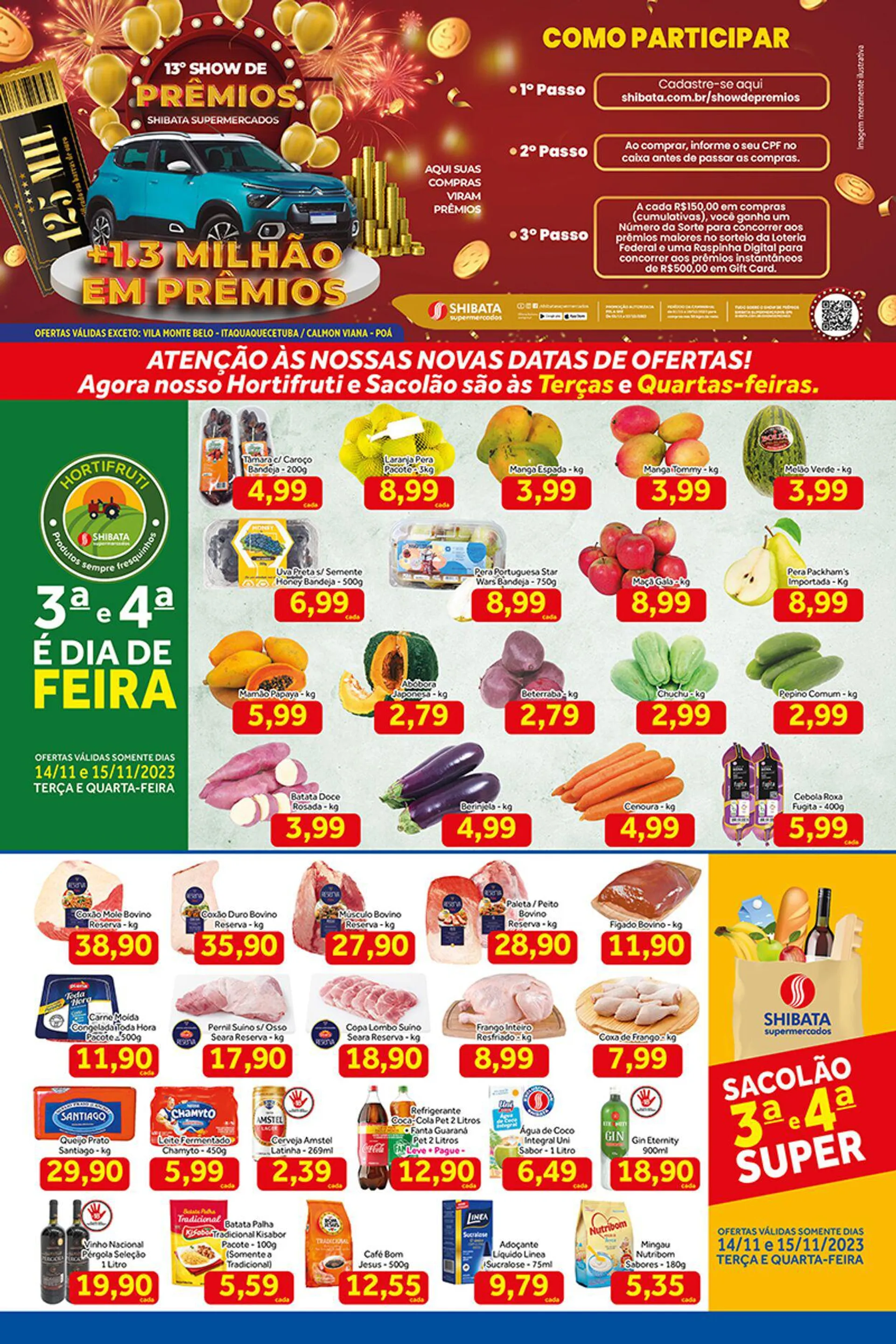 Encarte de Shibata Supermercados - Exceto Itaqua e Poá 14 de novembro até 20 de novembro 2023 - Pagina 1