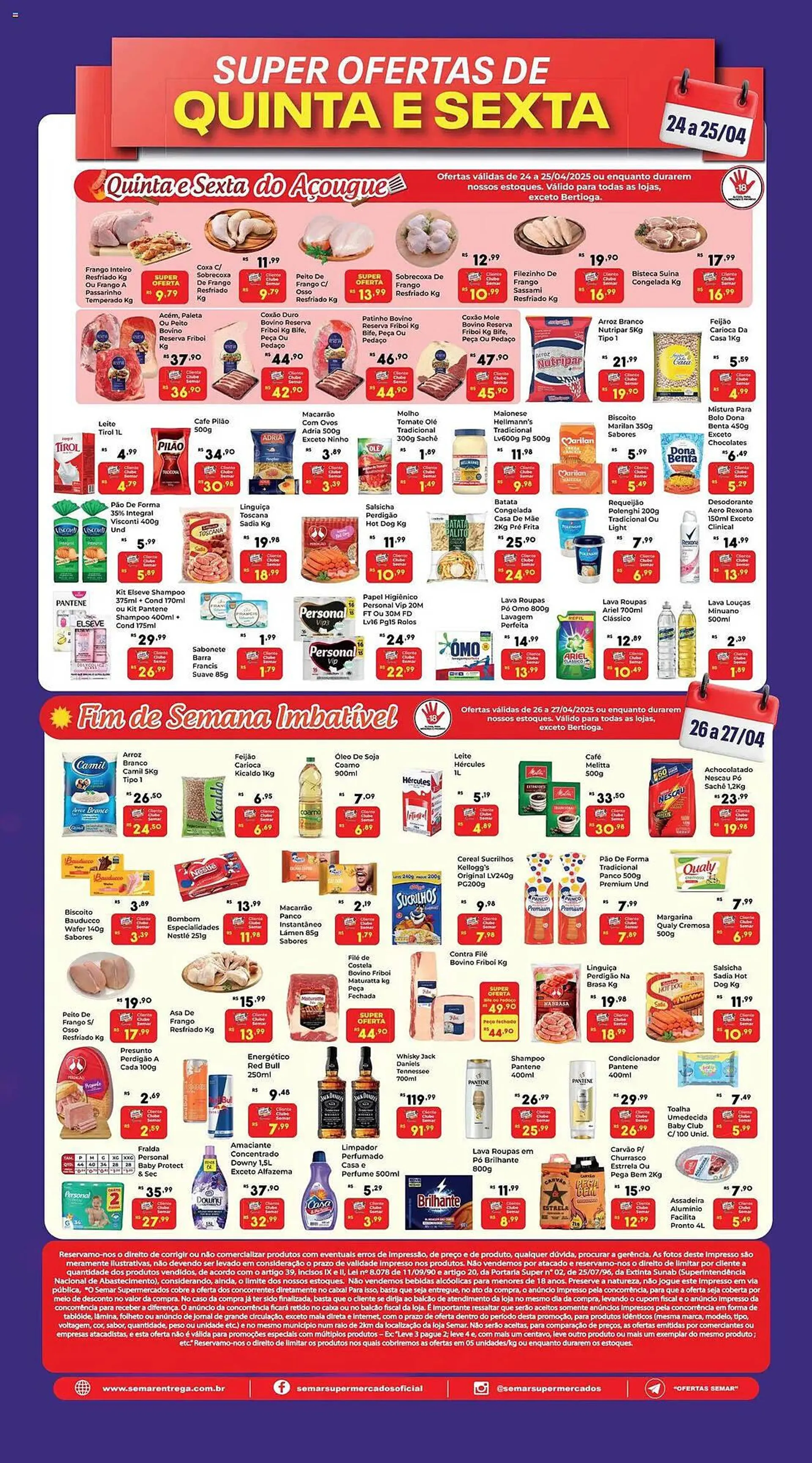 Encarte de Catálogo Semar Supermercado 22 de abril até 28 de abril 2025 - Pagina 2