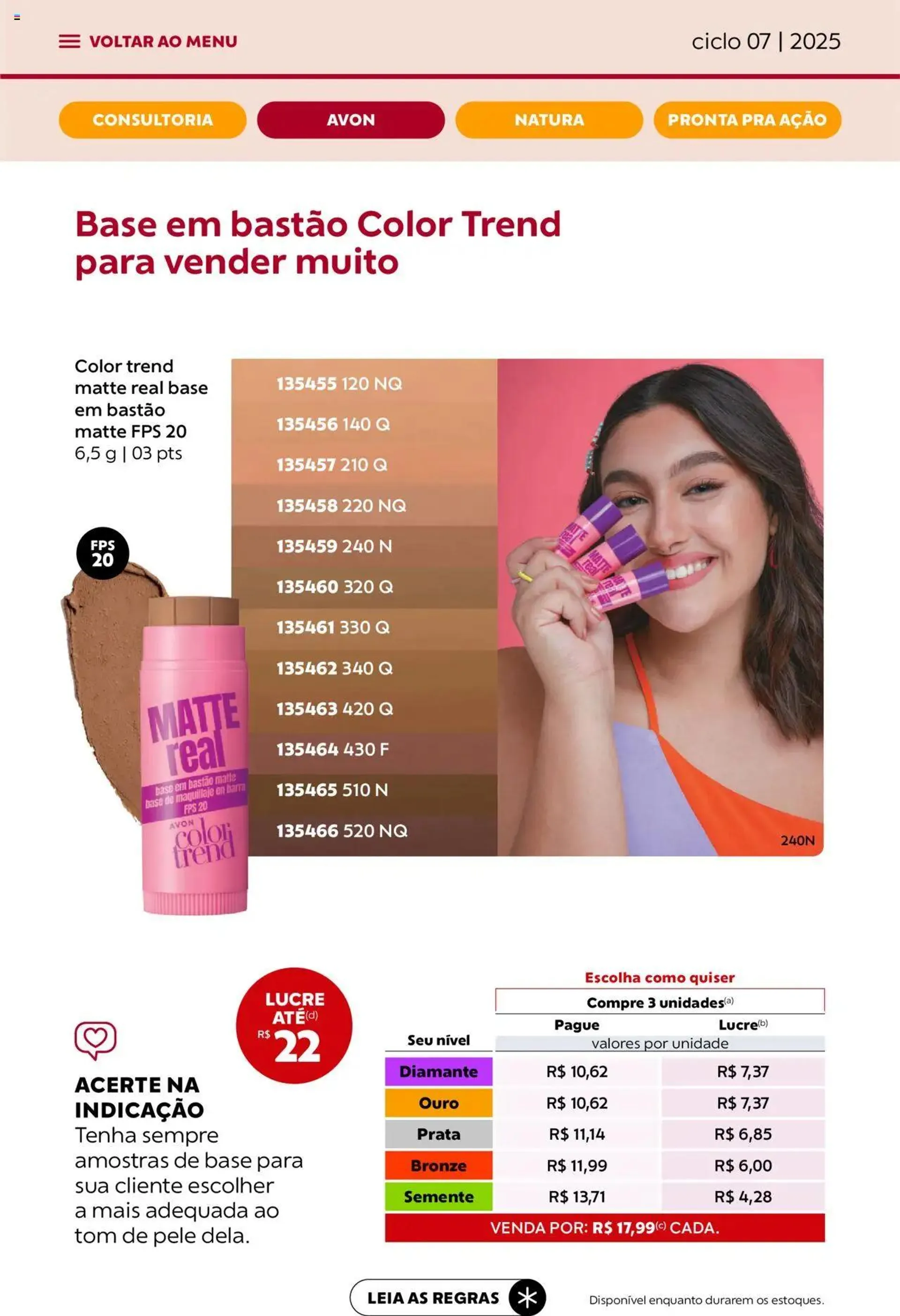Encarte de Avon - Campanha 07: Minha Consultoria 3 de abril até 1 de maio 2025 - Pagina 36