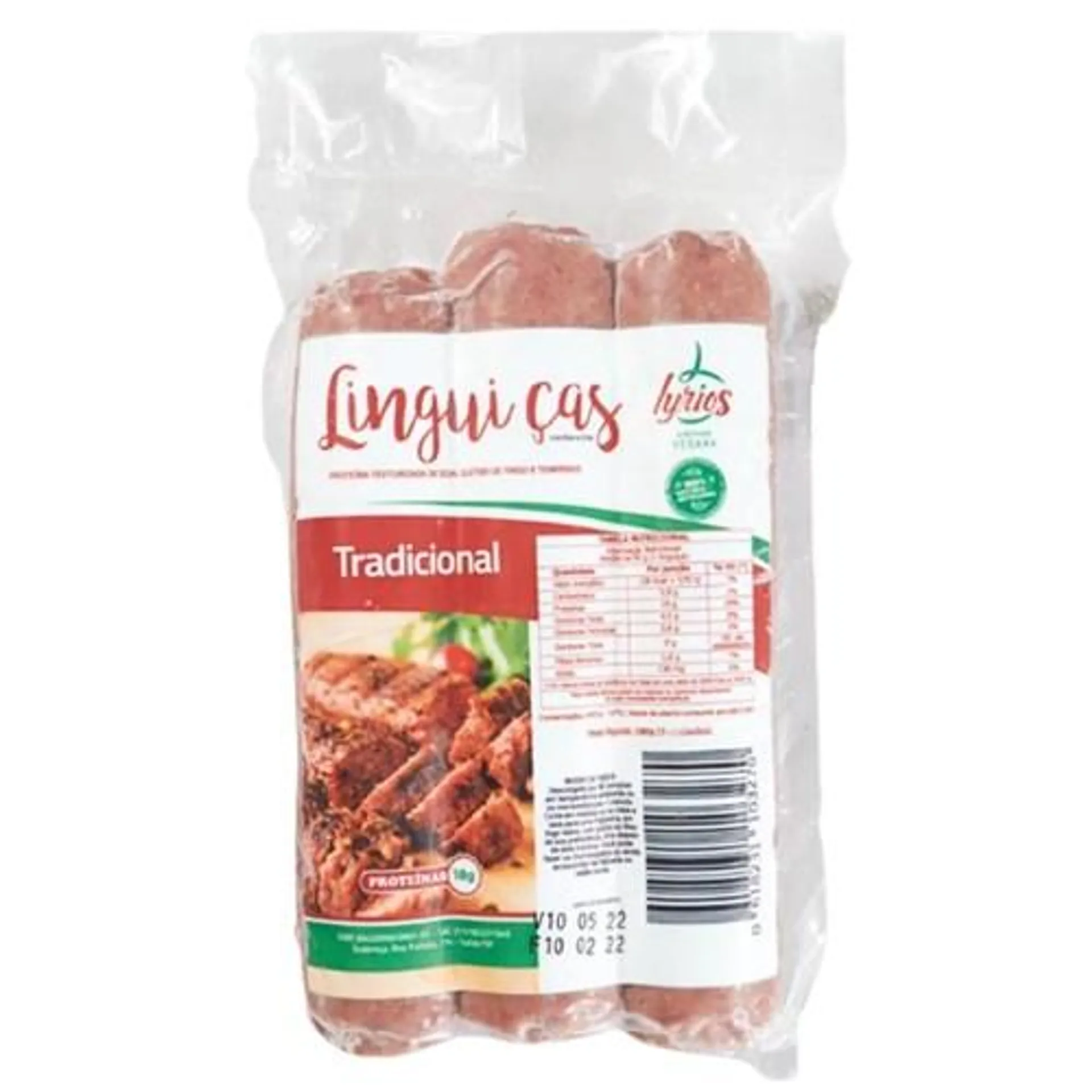 Linguiça Defumada Tradicional Vegana Lyrios 280G